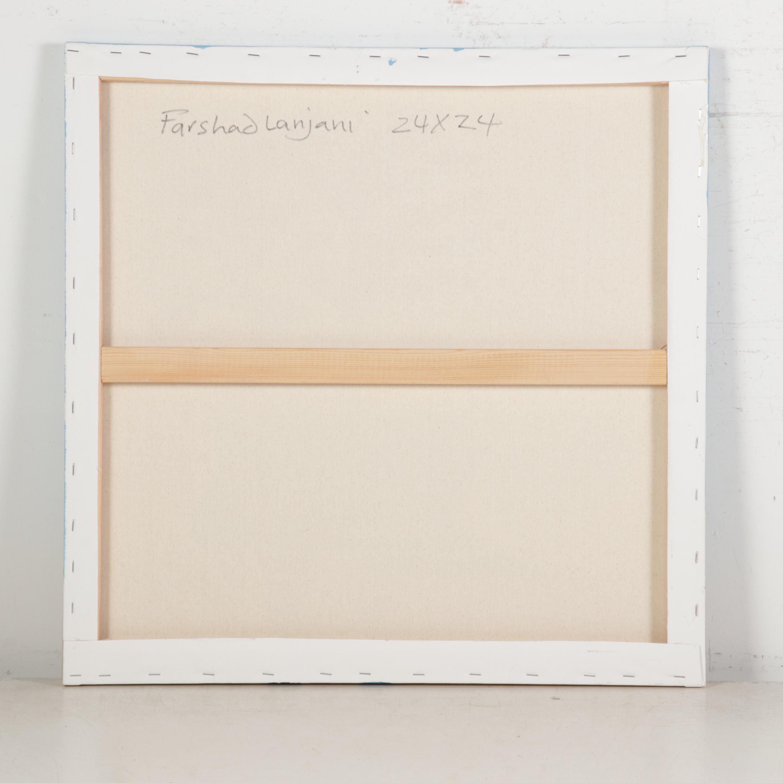 Farshad Lanjani Still Life Acrylic Painting of Potted Plant, 21st Century