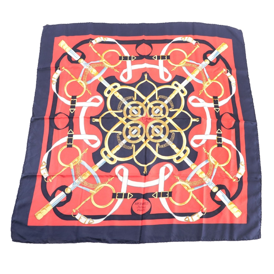 Hermès "Eperon D'Or" Silk Twill Scarf