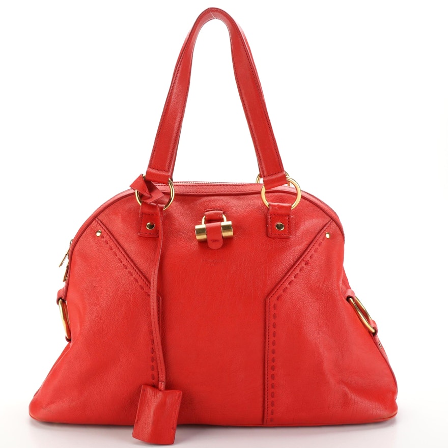 Yves Saint Laurent Muse Large Shoulder Bag in Red Leather