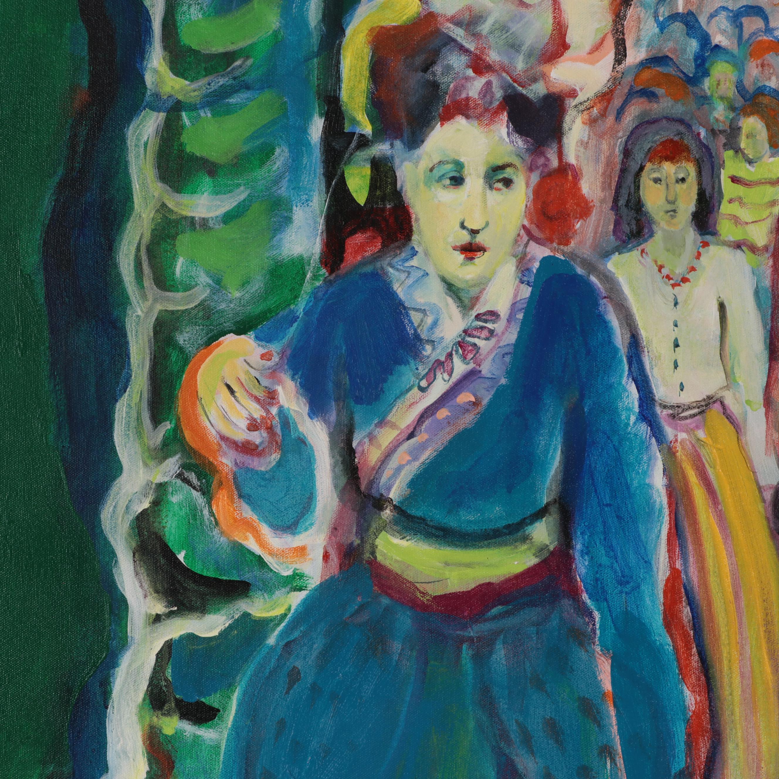 Marion Maas Fauvist Style Figural Oil Painting