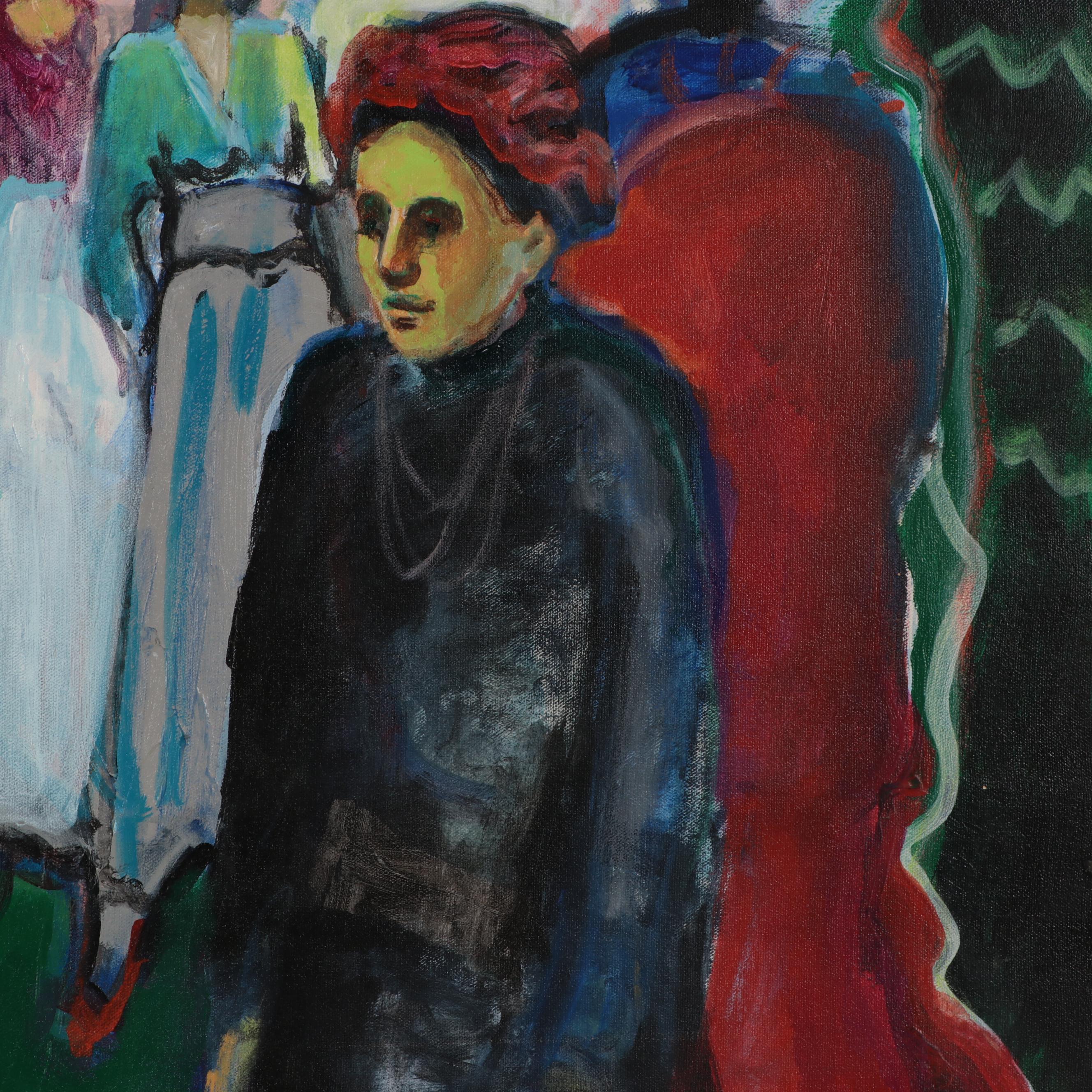 Marion Maas Fauvist Style Figural Oil Painting