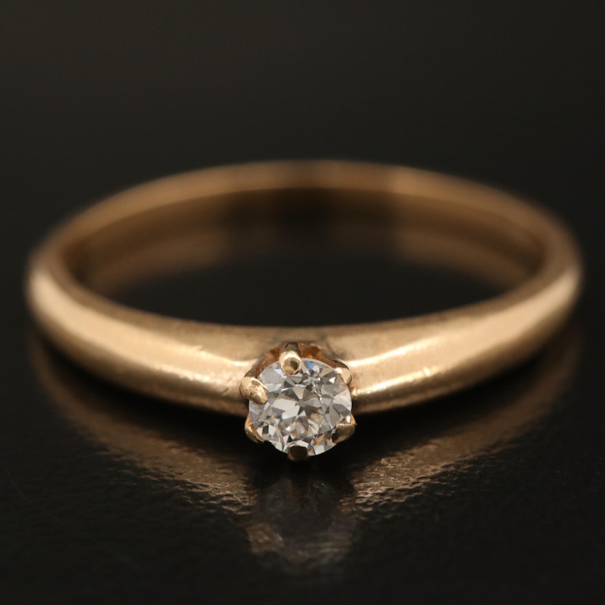 Vintage 14K 0.16 CT Diamond Solitaire Ring