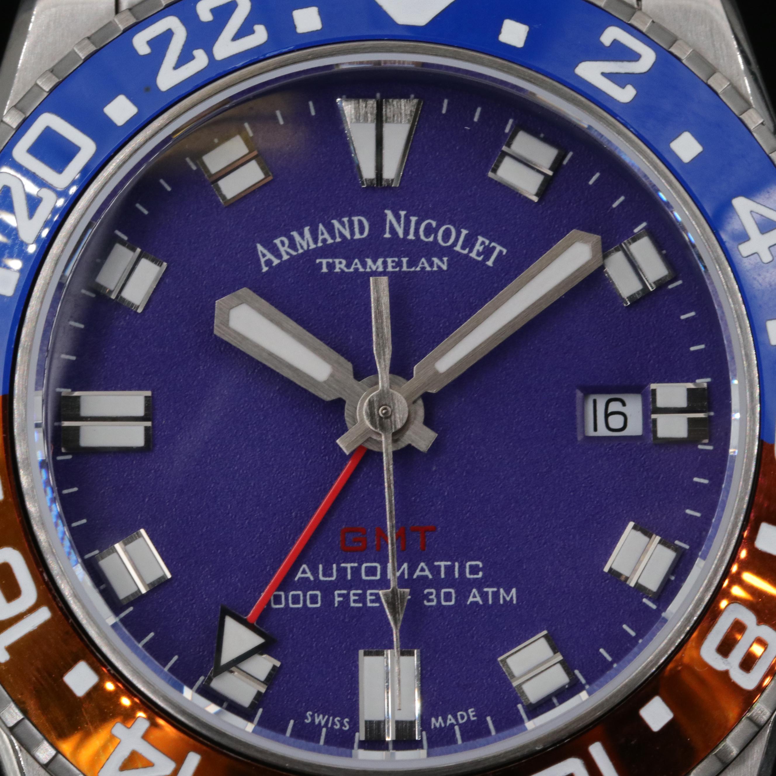 Armand Nicolet J59 GMT Diver "Pepsi" Automatic Stainless Steel Watch