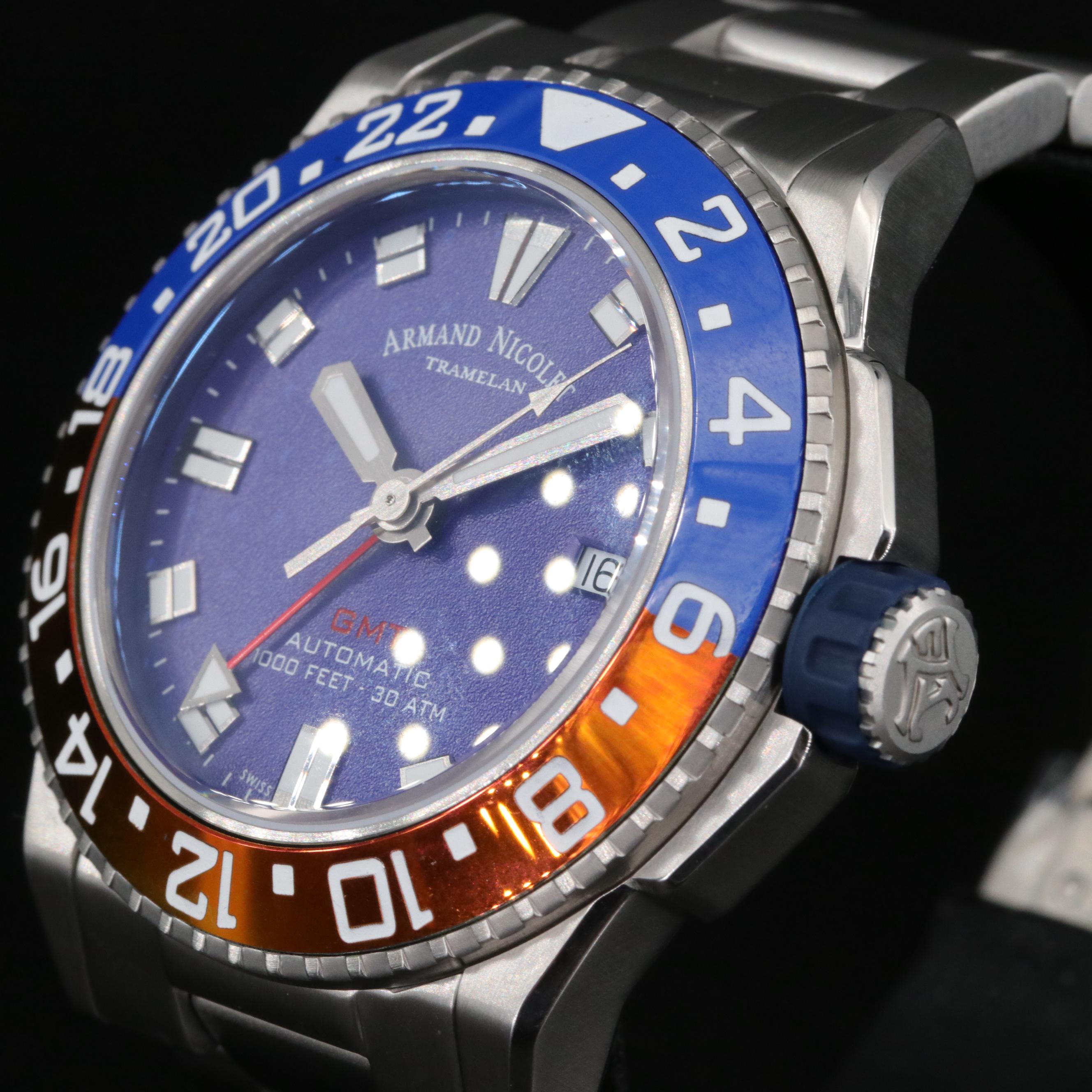Armand Nicolet J59 GMT Diver "Pepsi" Automatic Stainless Steel Watch