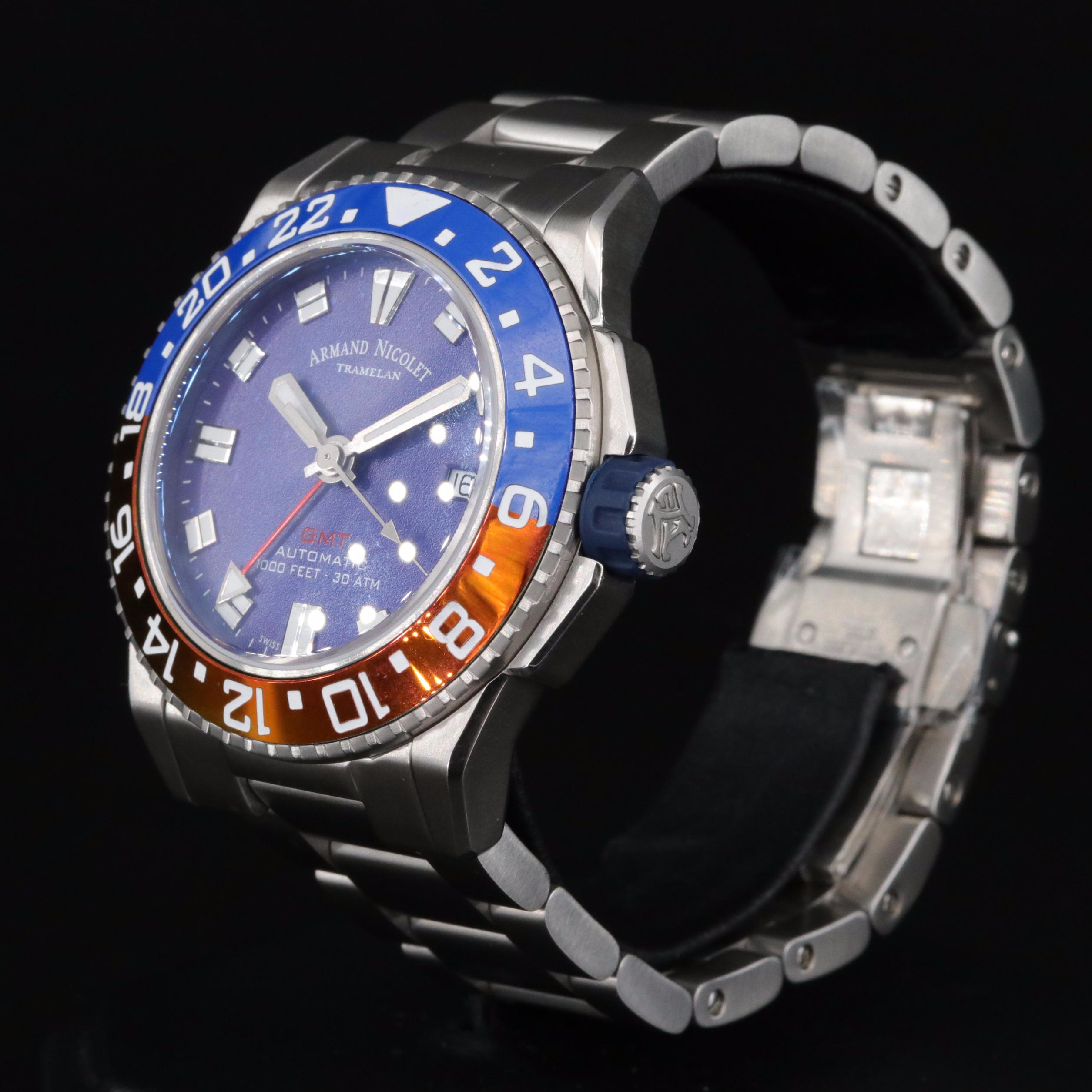 Armand Nicolet J59 GMT Diver "Pepsi" Automatic Stainless Steel Watch