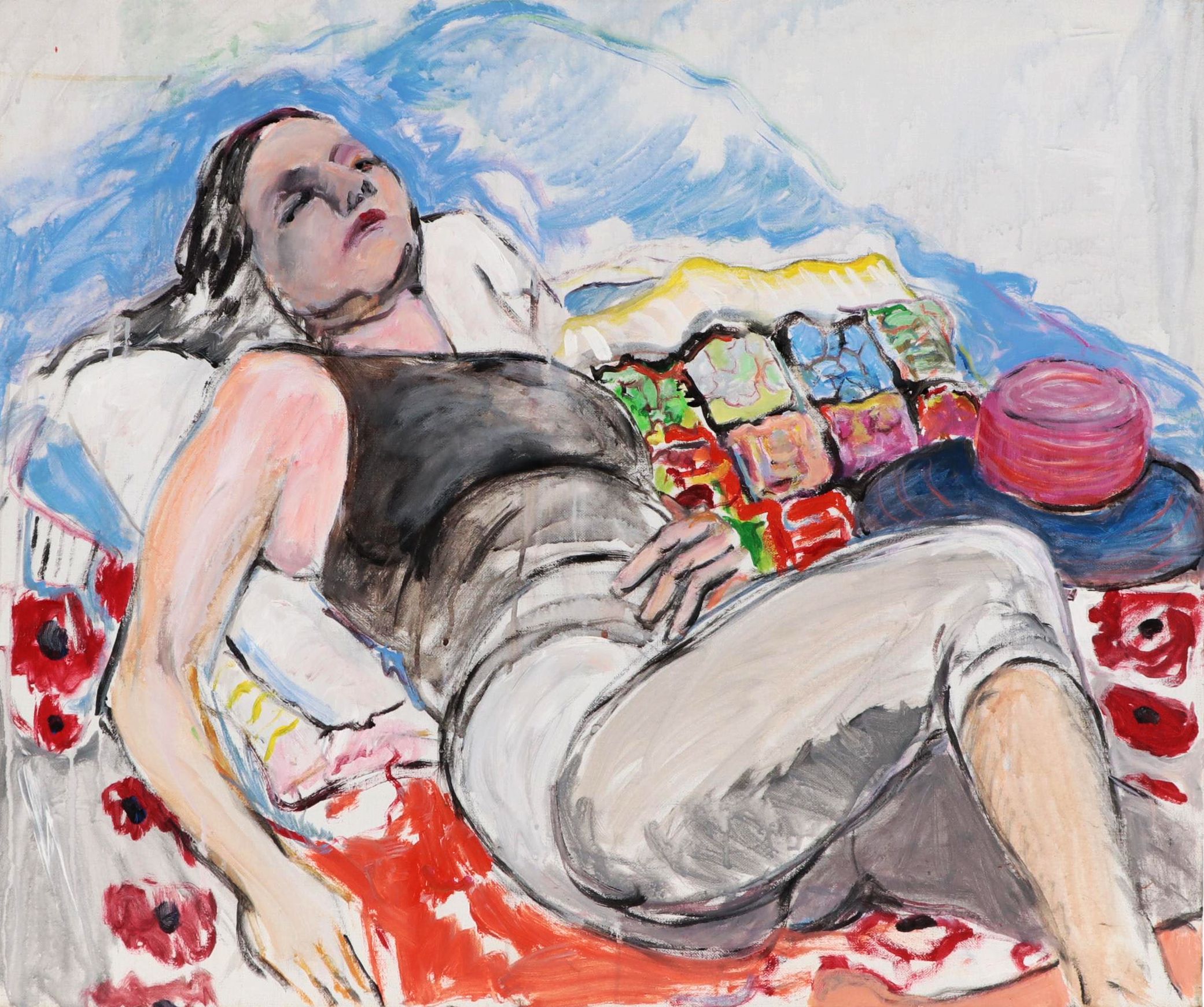 Marion Maas Oil Painting of Reclining Figure