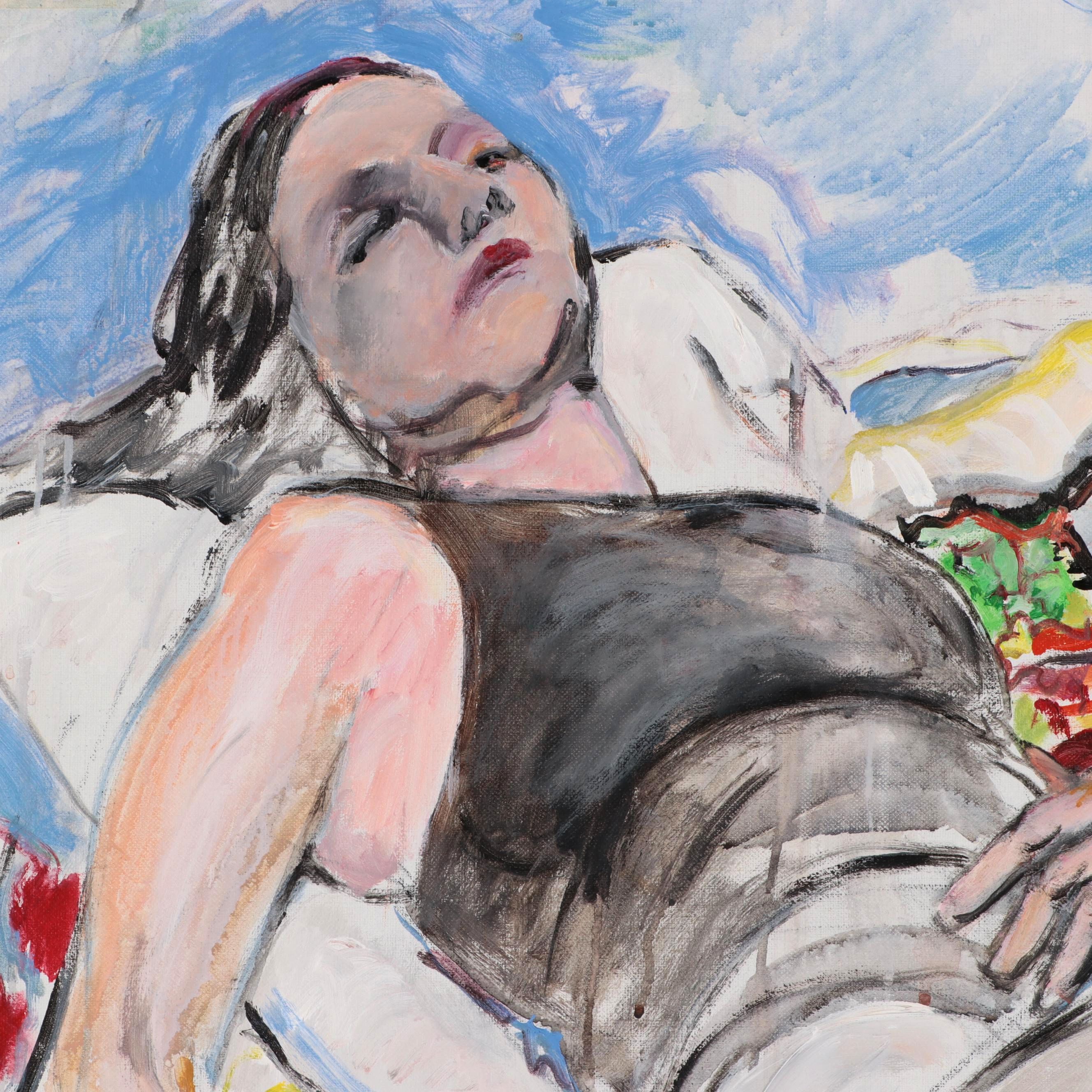 Marion Maas Oil Painting of Reclining Figure