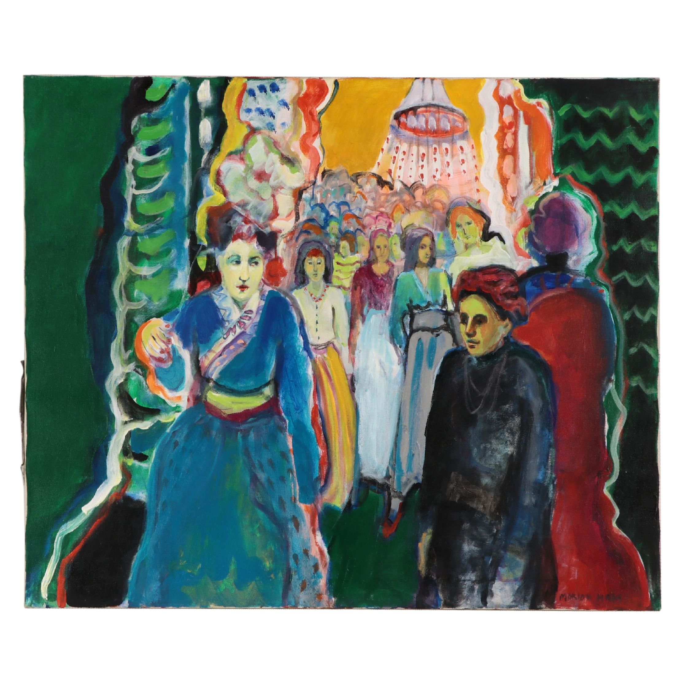 Marion Maas Fauvist Style Figural Oil Painting