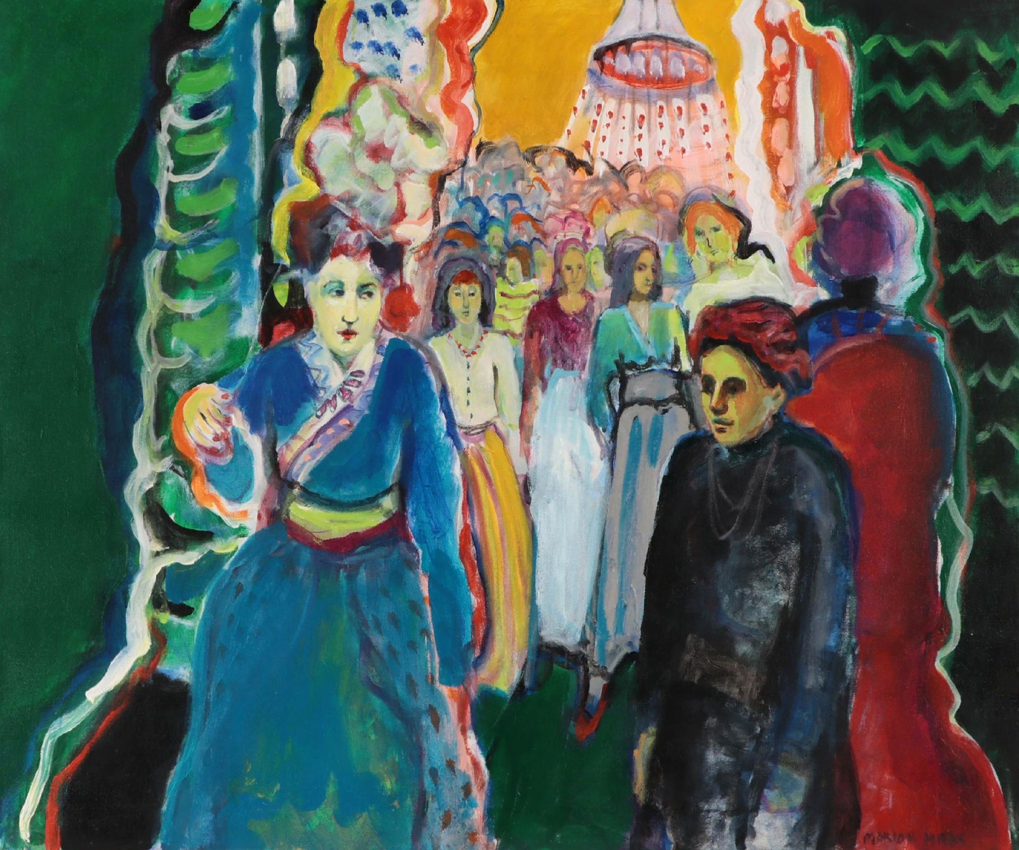 Marion Maas Fauvist Style Figural Oil Painting