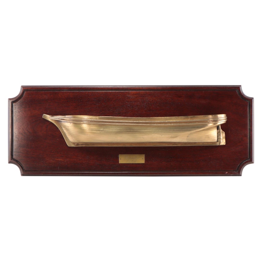 Half Hull Boat Model Brass Wall-Hanging "Rainbow 1845"