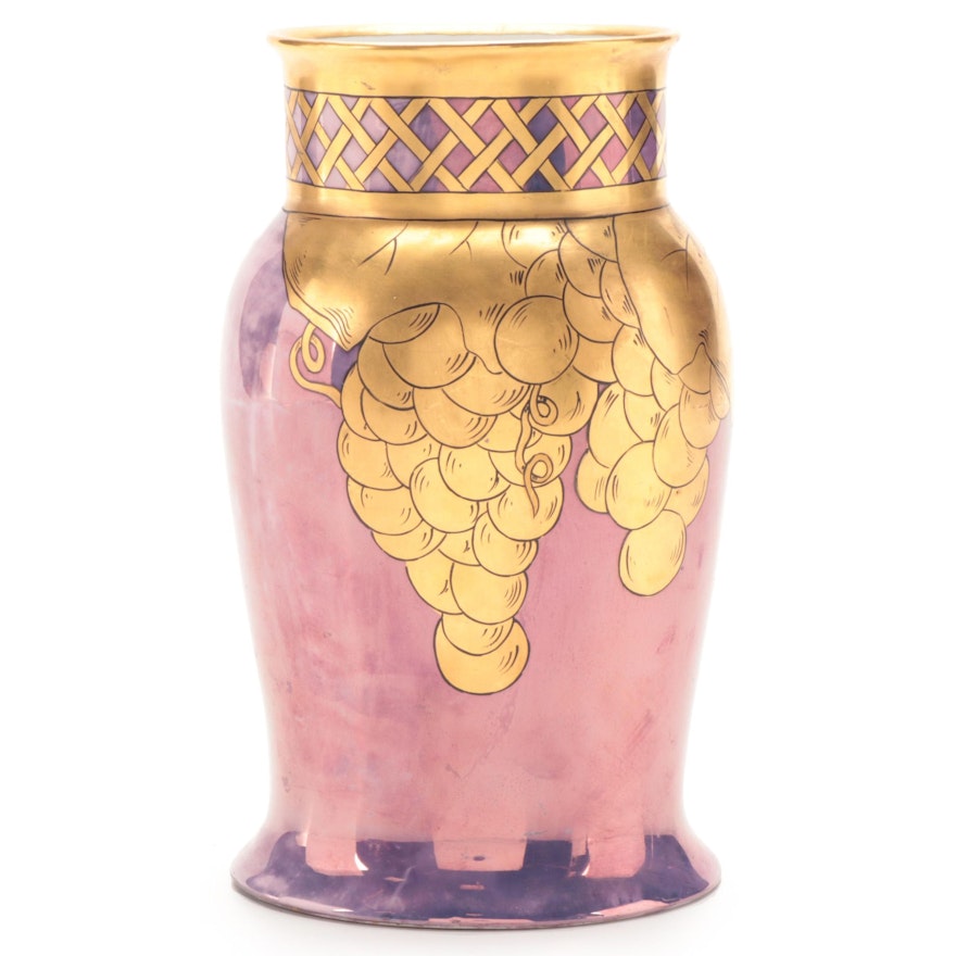 Schönwald Hand-Painted Purple Luster Vase, 1919-1927