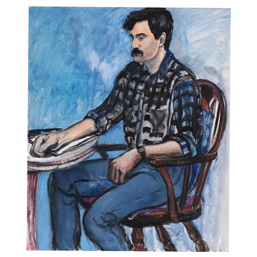 Marion Mass Oil Portrait of Seated Man