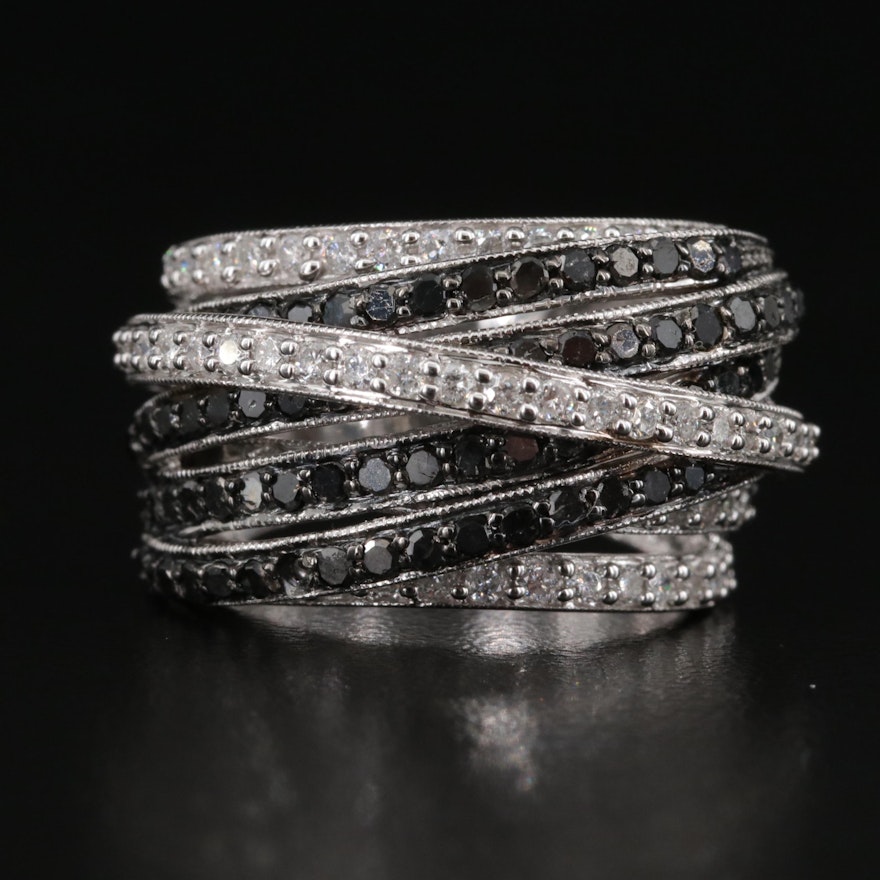 14K 2.27 CTW Diamond High-Low Crossover Ring