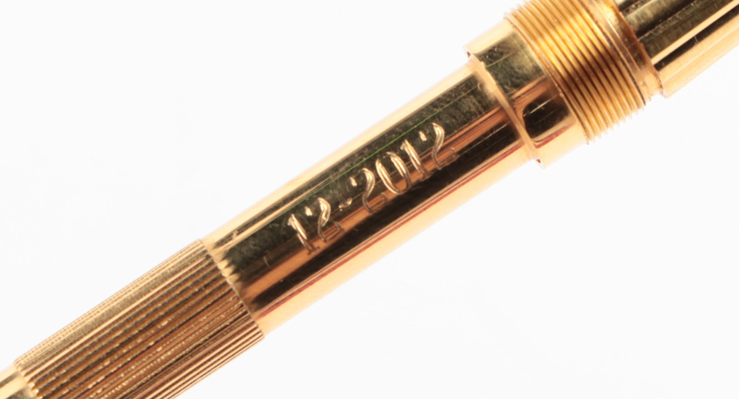 Cartier "Pasha de Cartier" Gilt Metal and Black Resin Ballpoint Pen, 1992
