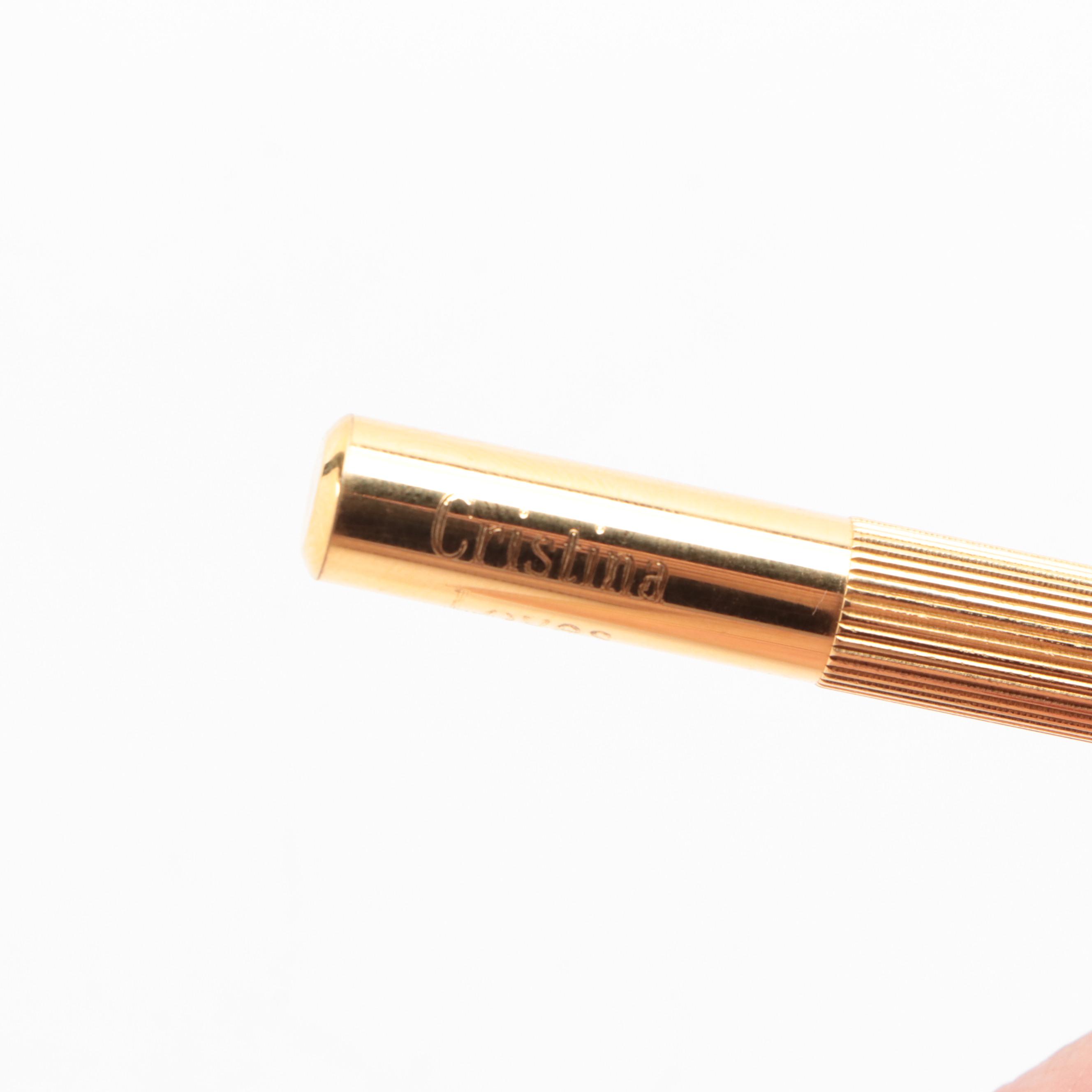 Cartier "Pasha de Cartier" Gilt Metal and Black Resin Ballpoint Pen, 1992