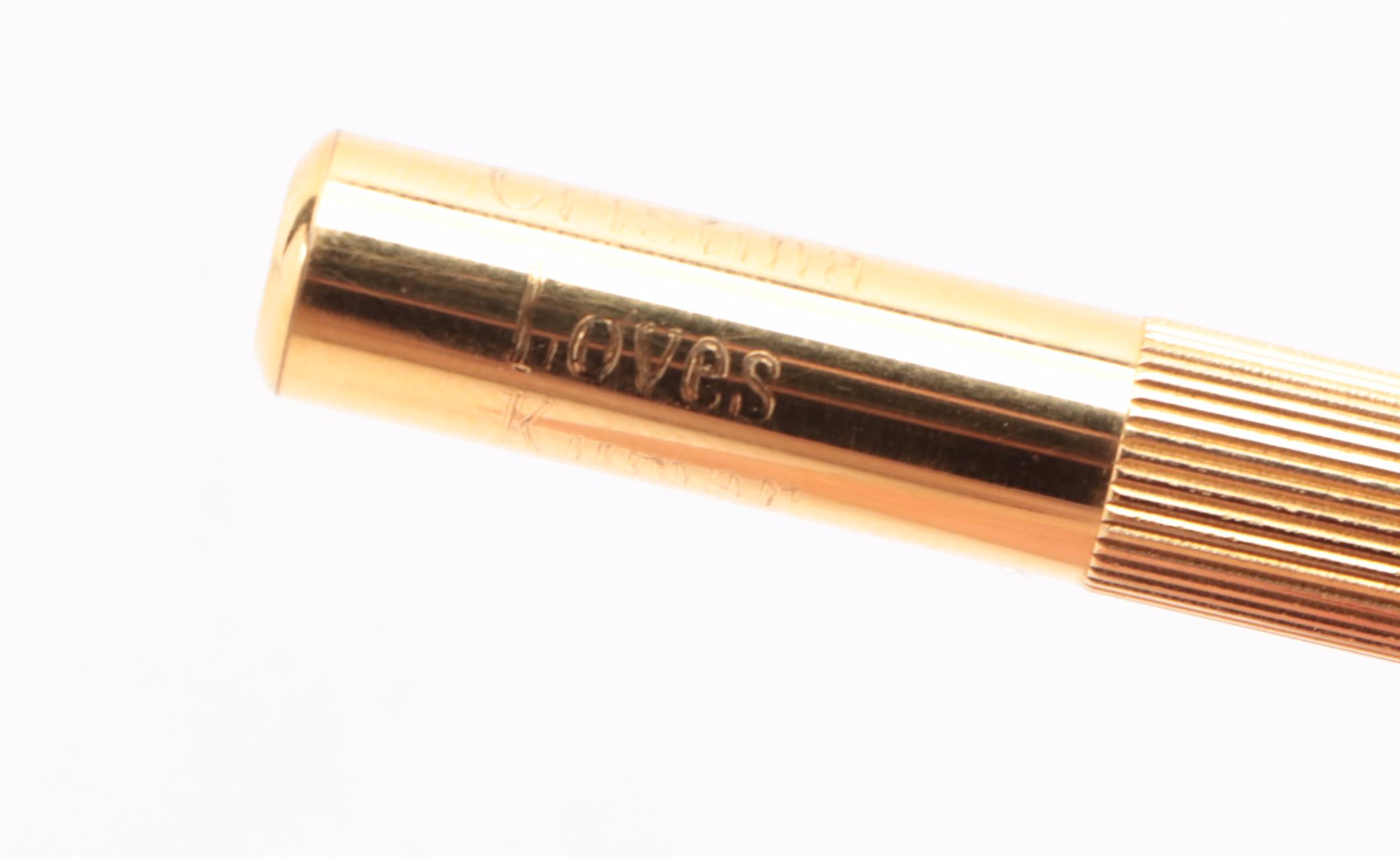 Cartier "Pasha de Cartier" Gilt Metal and Black Resin Ballpoint Pen, 1992