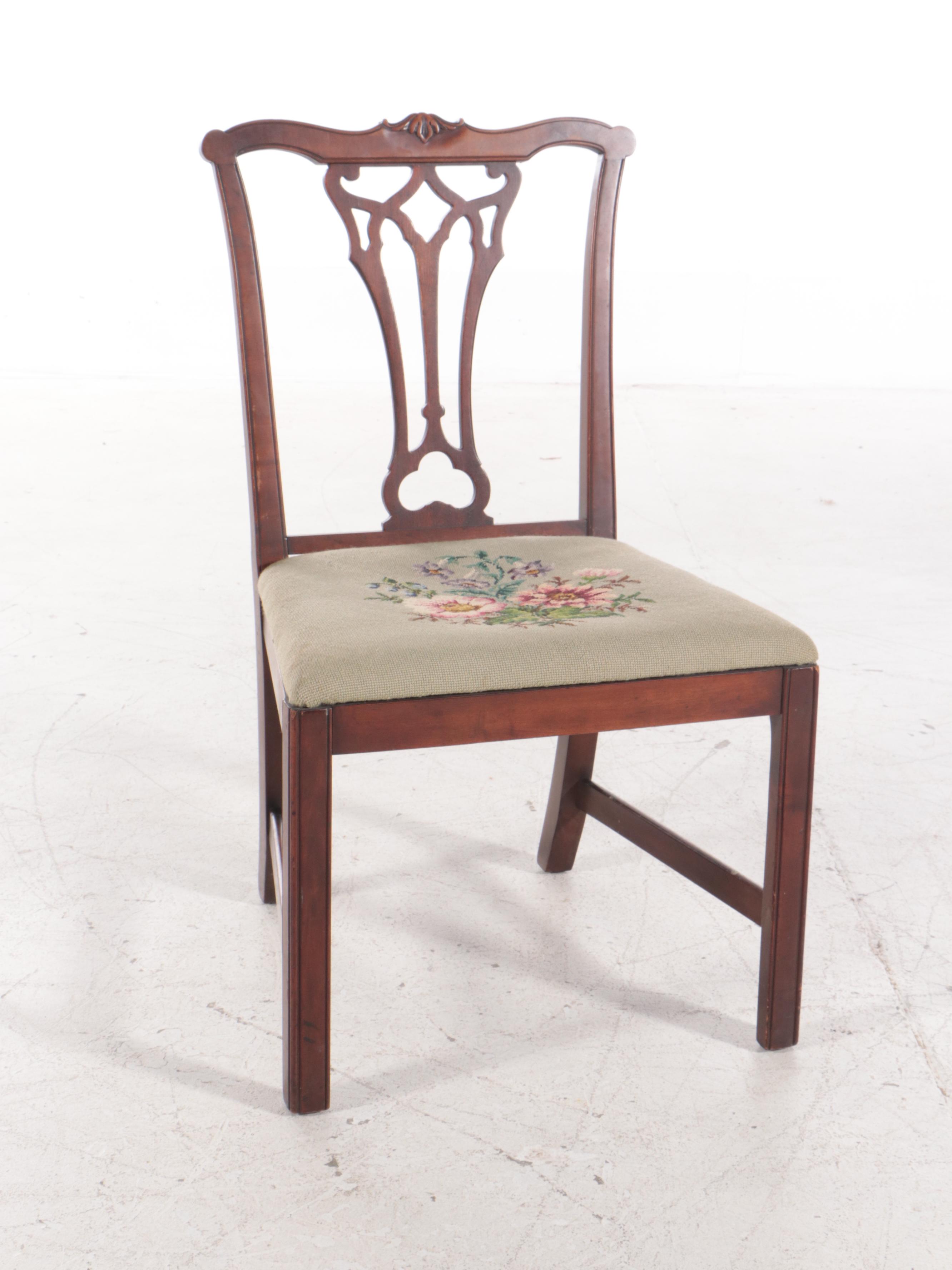Chippendale Style Mahogany-Stained Side Chair Plus Classical Style Example