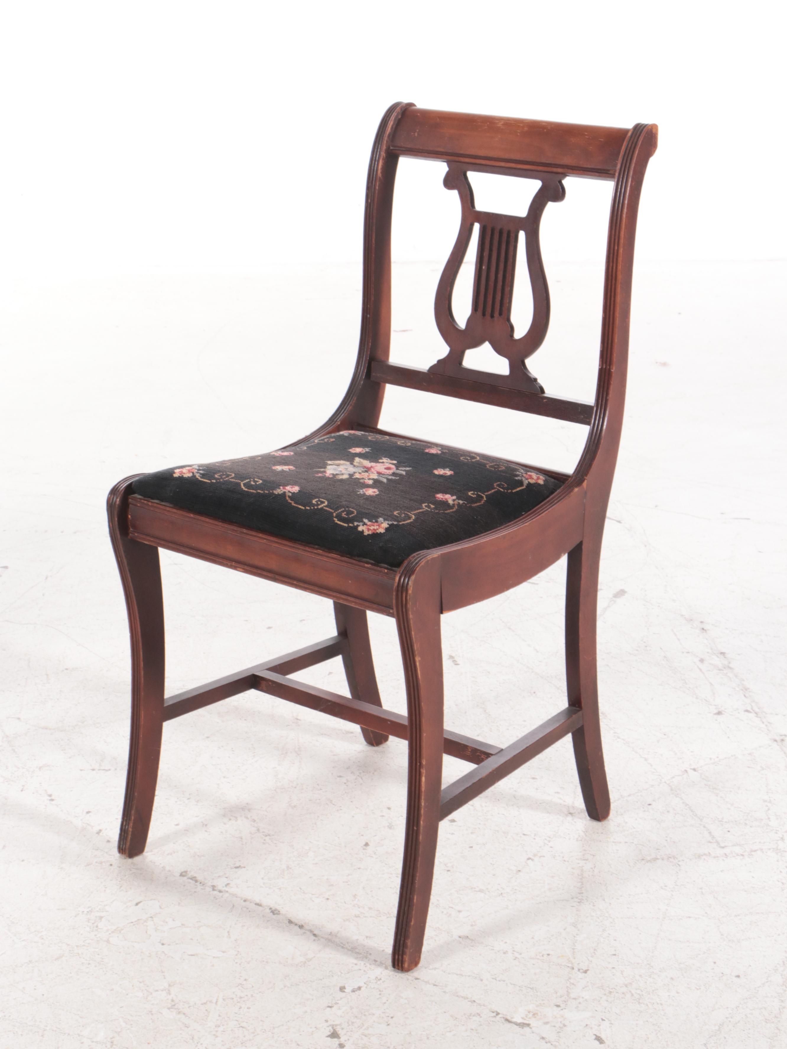 Chippendale Style Mahogany-Stained Side Chair Plus Classical Style Example
