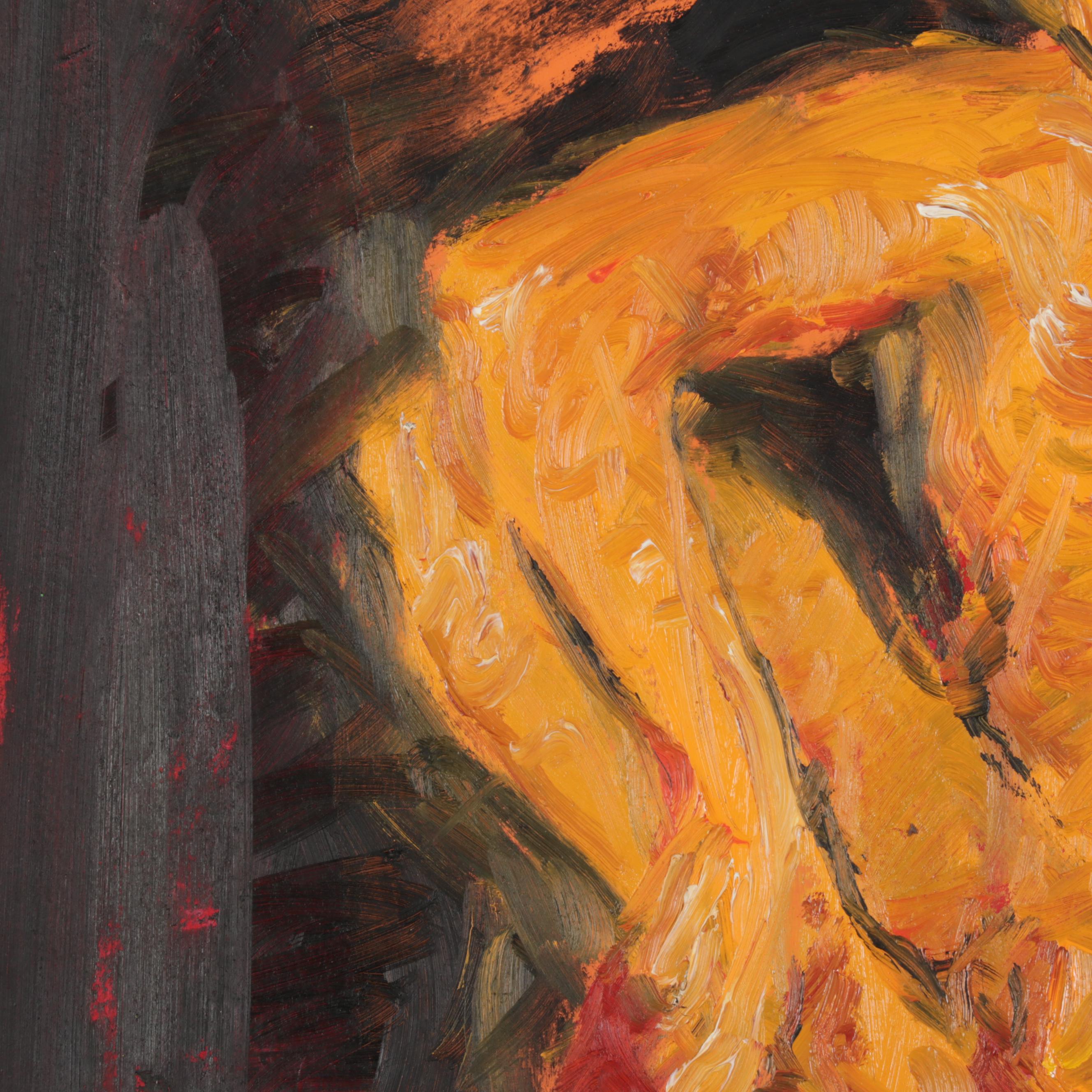 Chien Ming Su Oil Painting of Male Nude, Late 20th Century