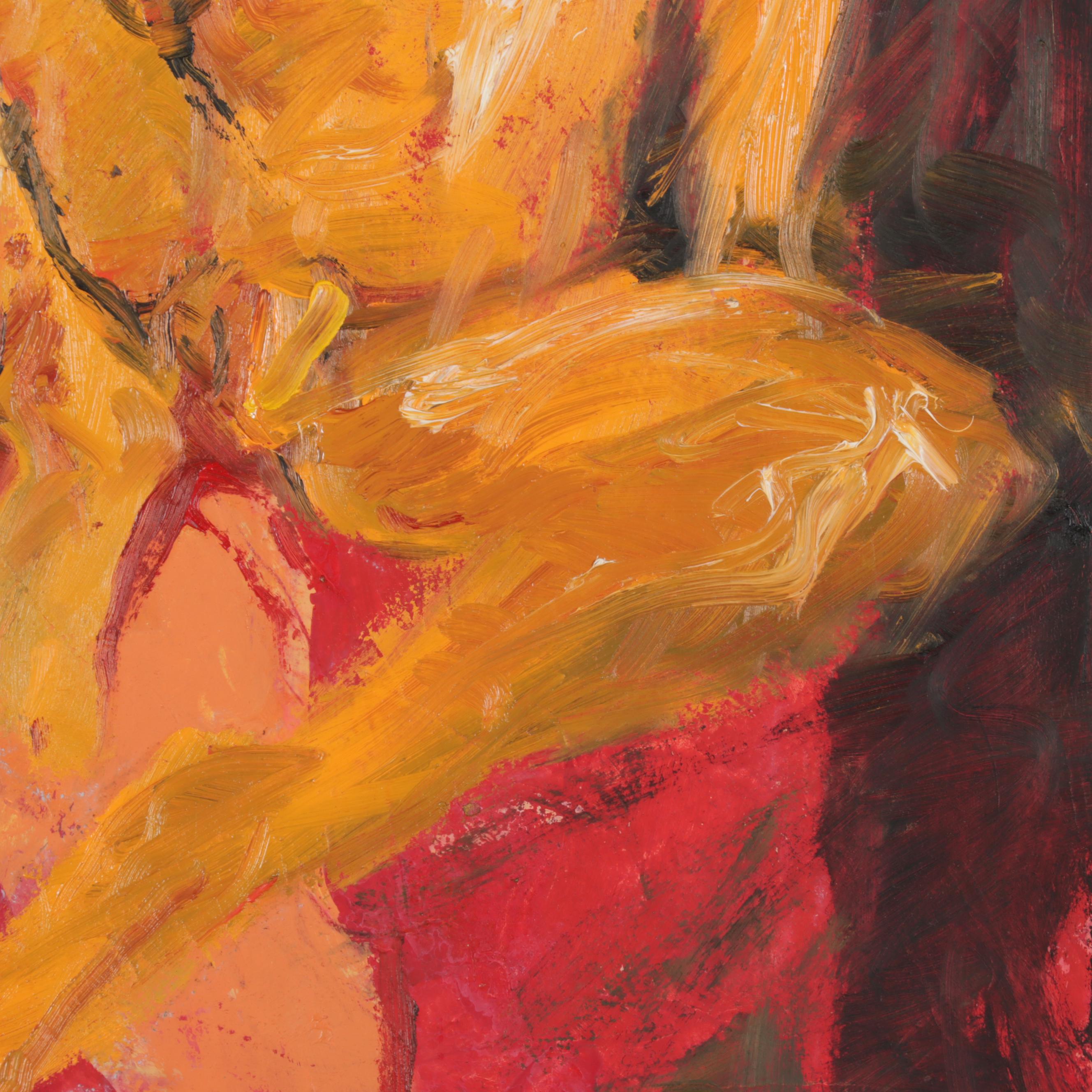 Chien Ming Su Oil Painting of Male Nude, Late 20th Century