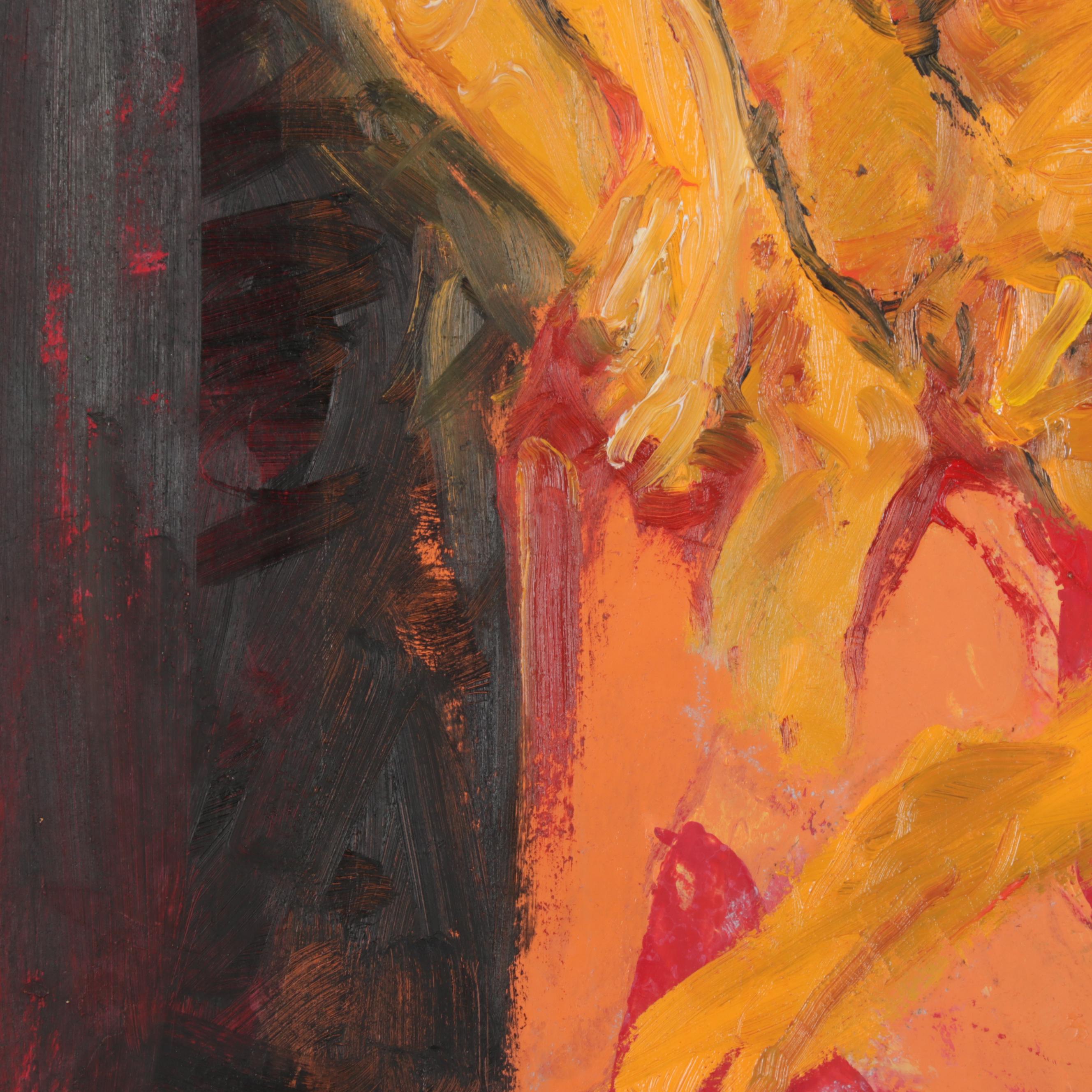 Chien Ming Su Oil Painting of Male Nude, Late 20th Century