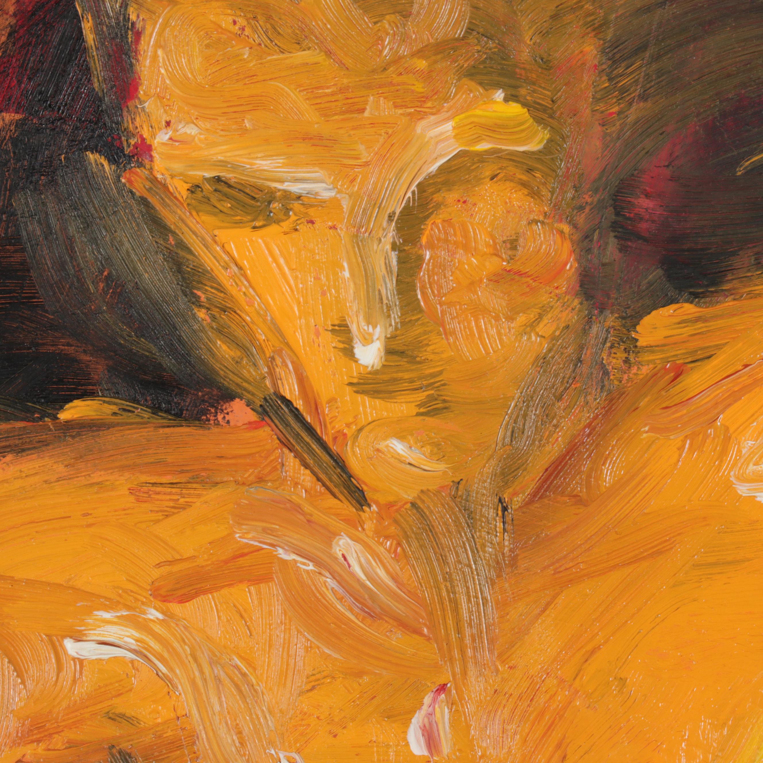 Chien Ming Su Oil Painting of Male Nude, Late 20th Century