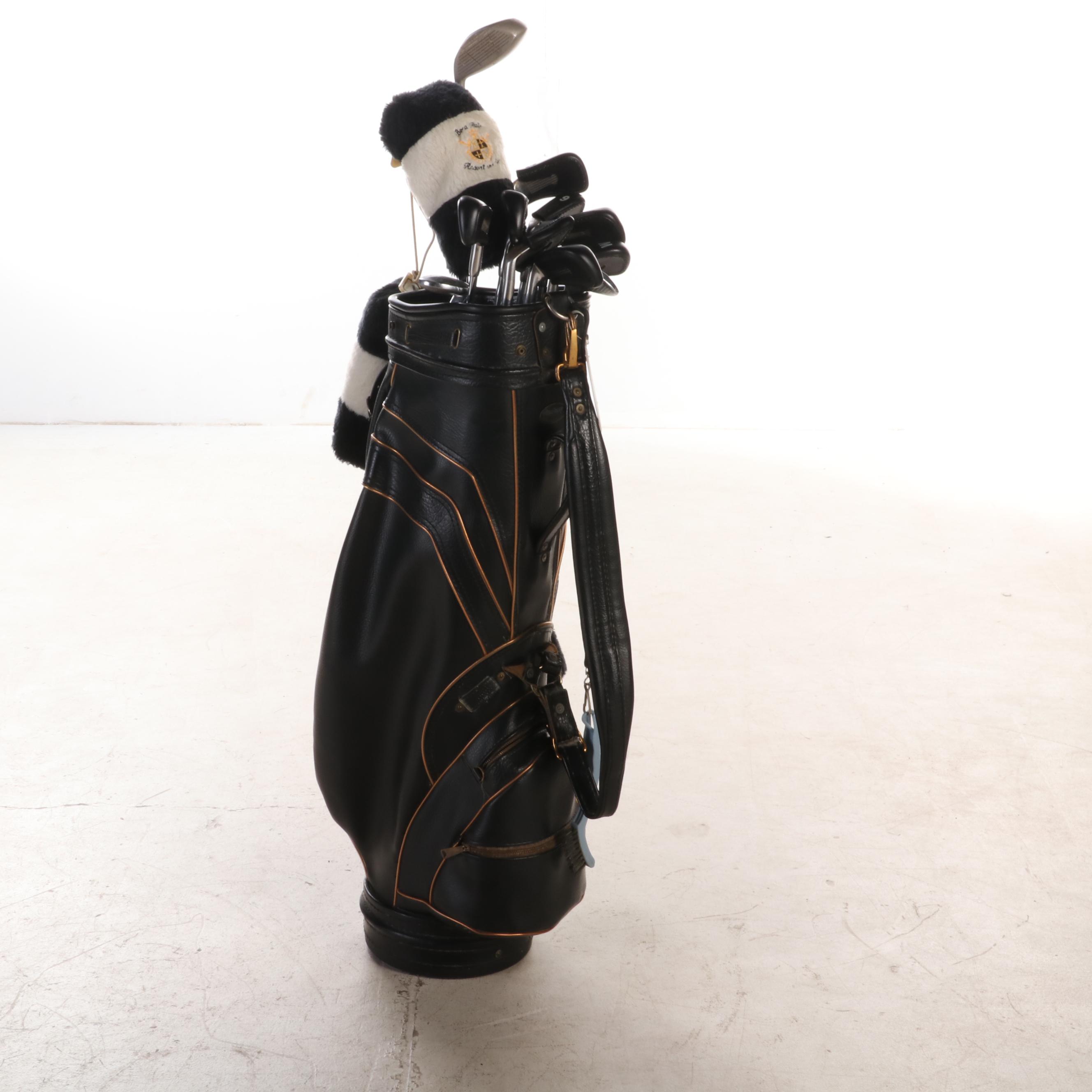 PowerBilt, Tru-Flite, Arnold Palmer, Cobra, and Other Golf Clubs with Bag