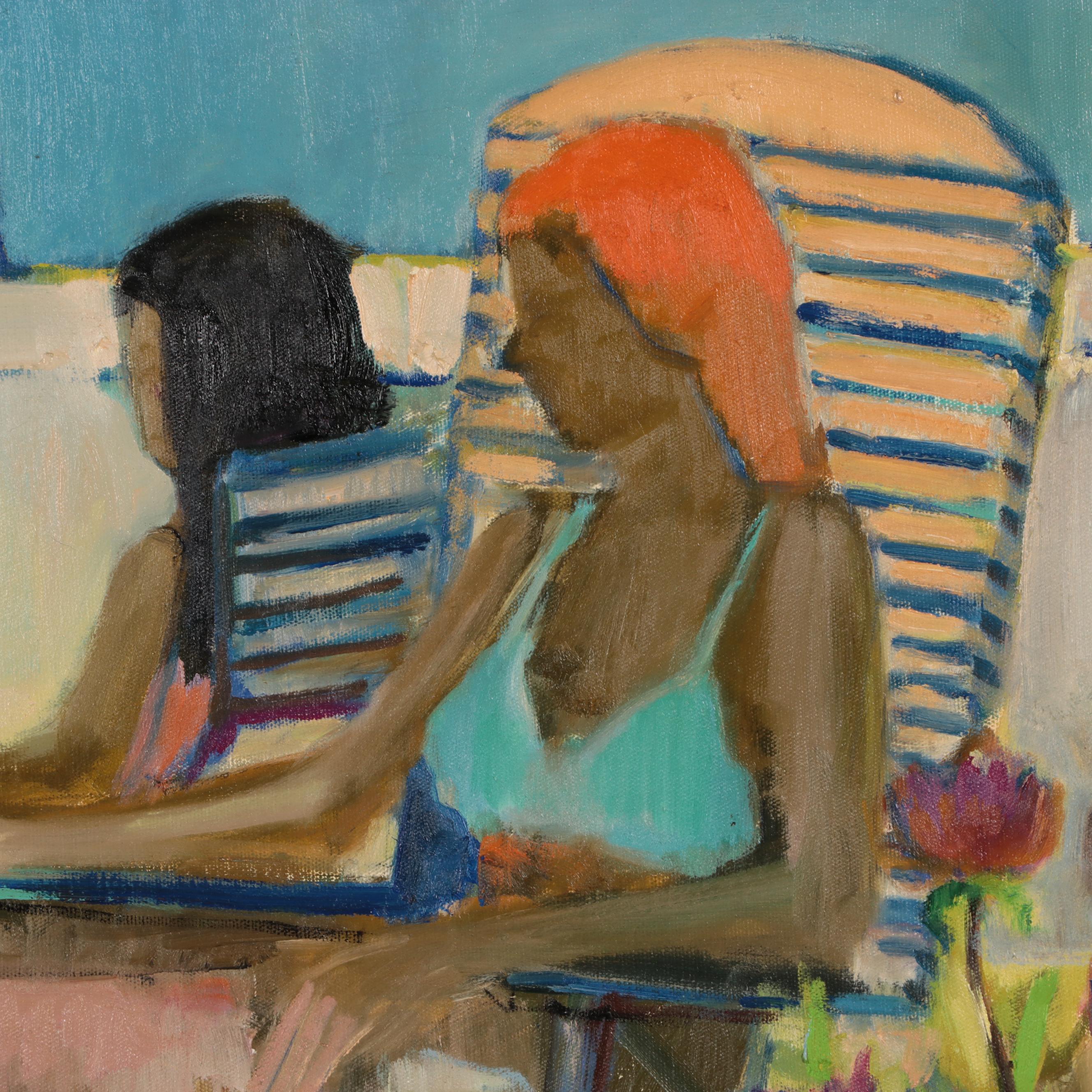 Marion Maas Figural Oil Painting "On the Dock"