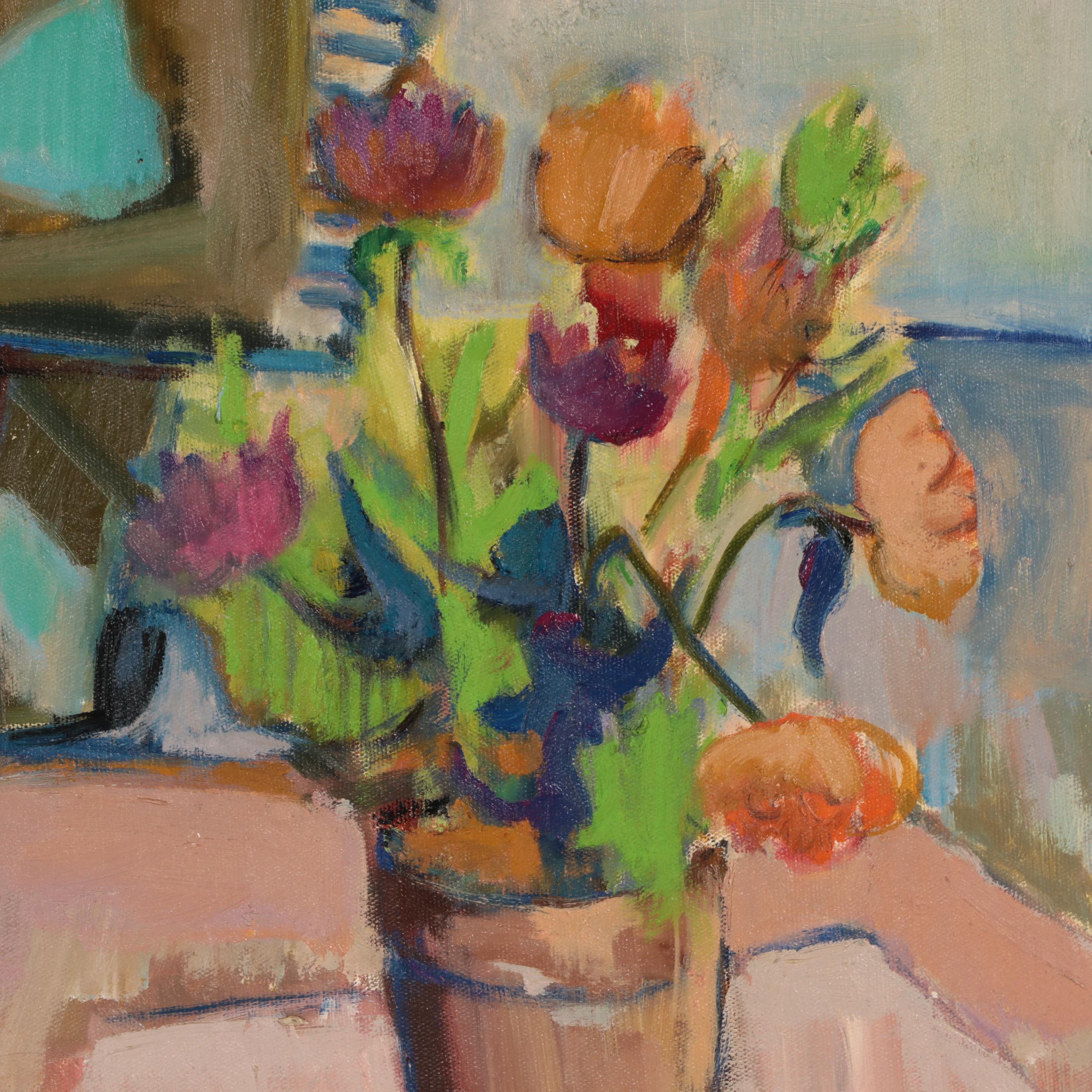 Marion Maas Figural Oil Painting "On the Dock"