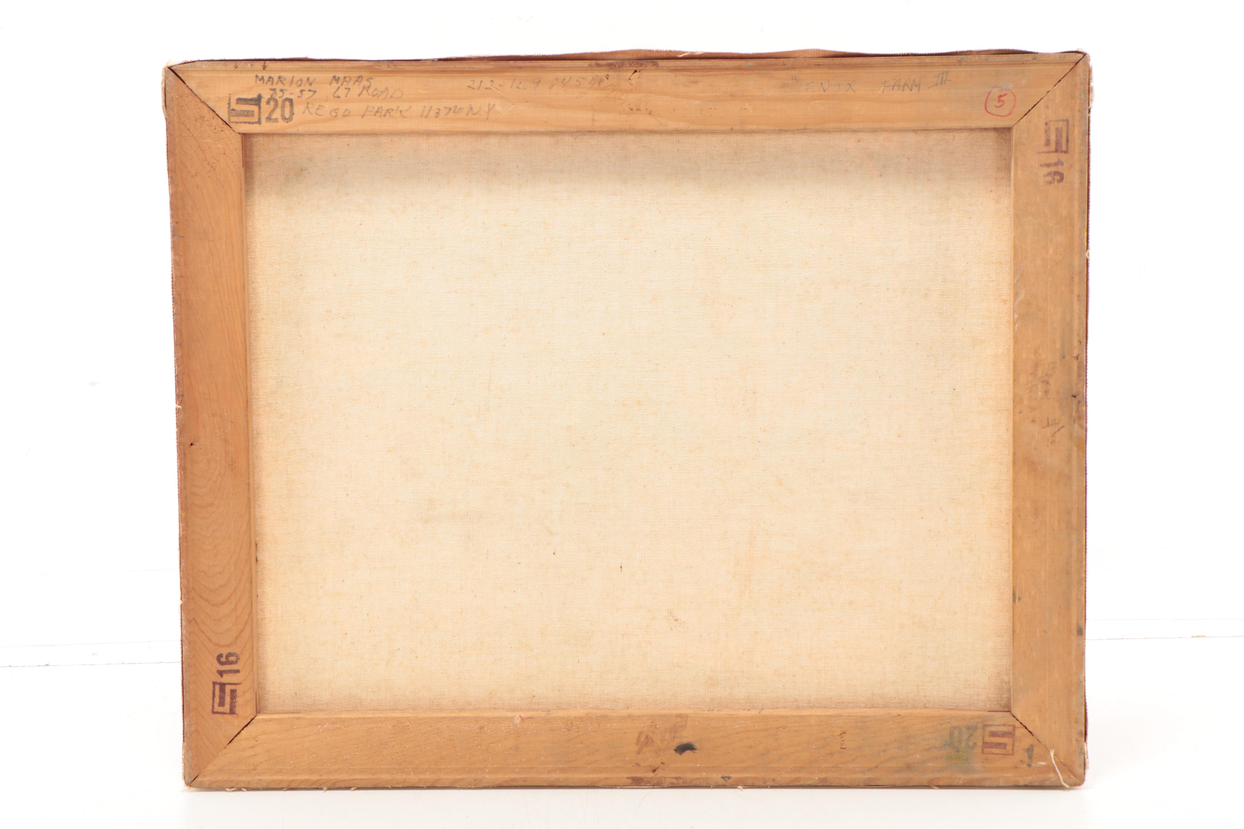 Marion Maas Oil Painting "Lenox Farm III," Late 20th Century