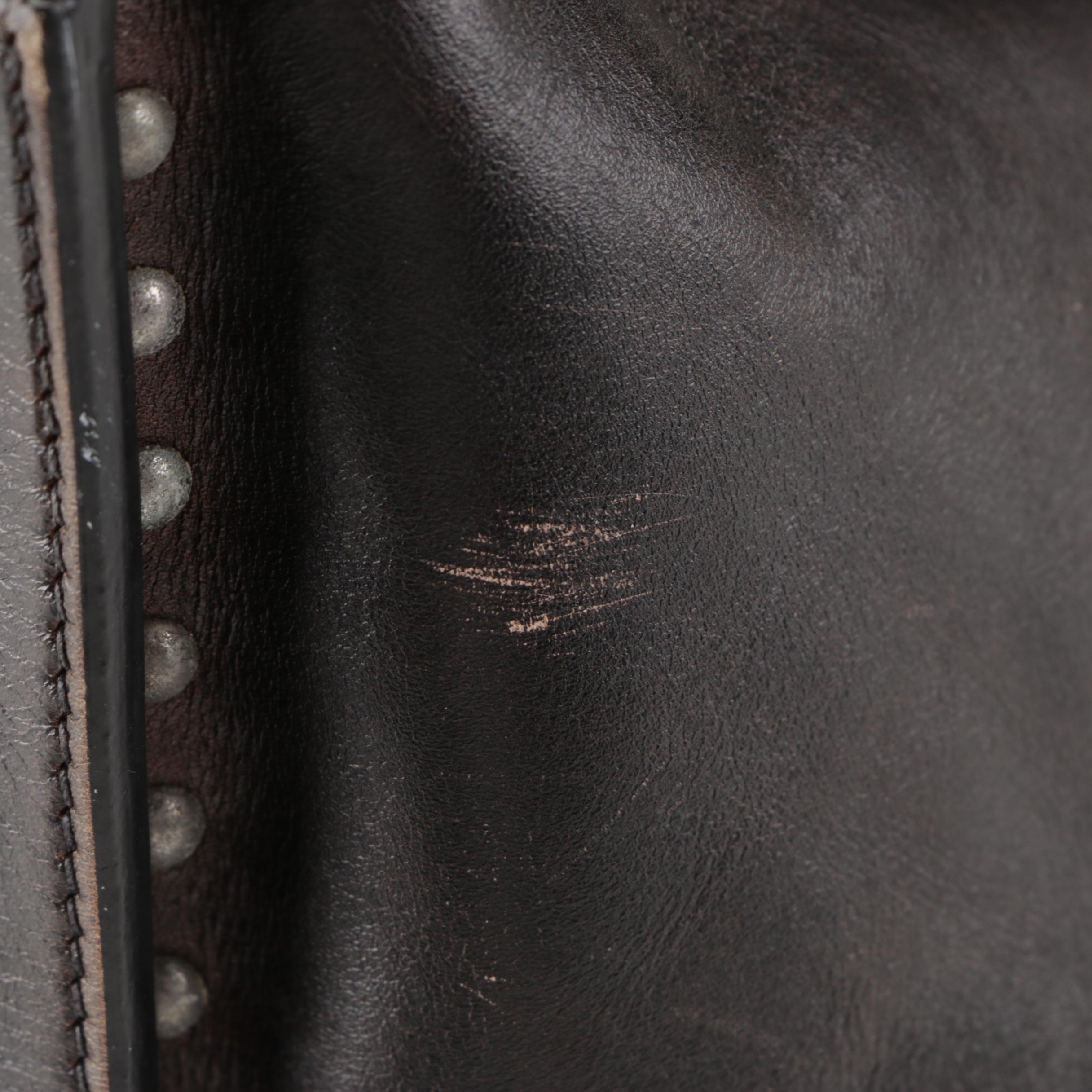 Prada Twin Pocket Tote in Grommet Embellished Leather