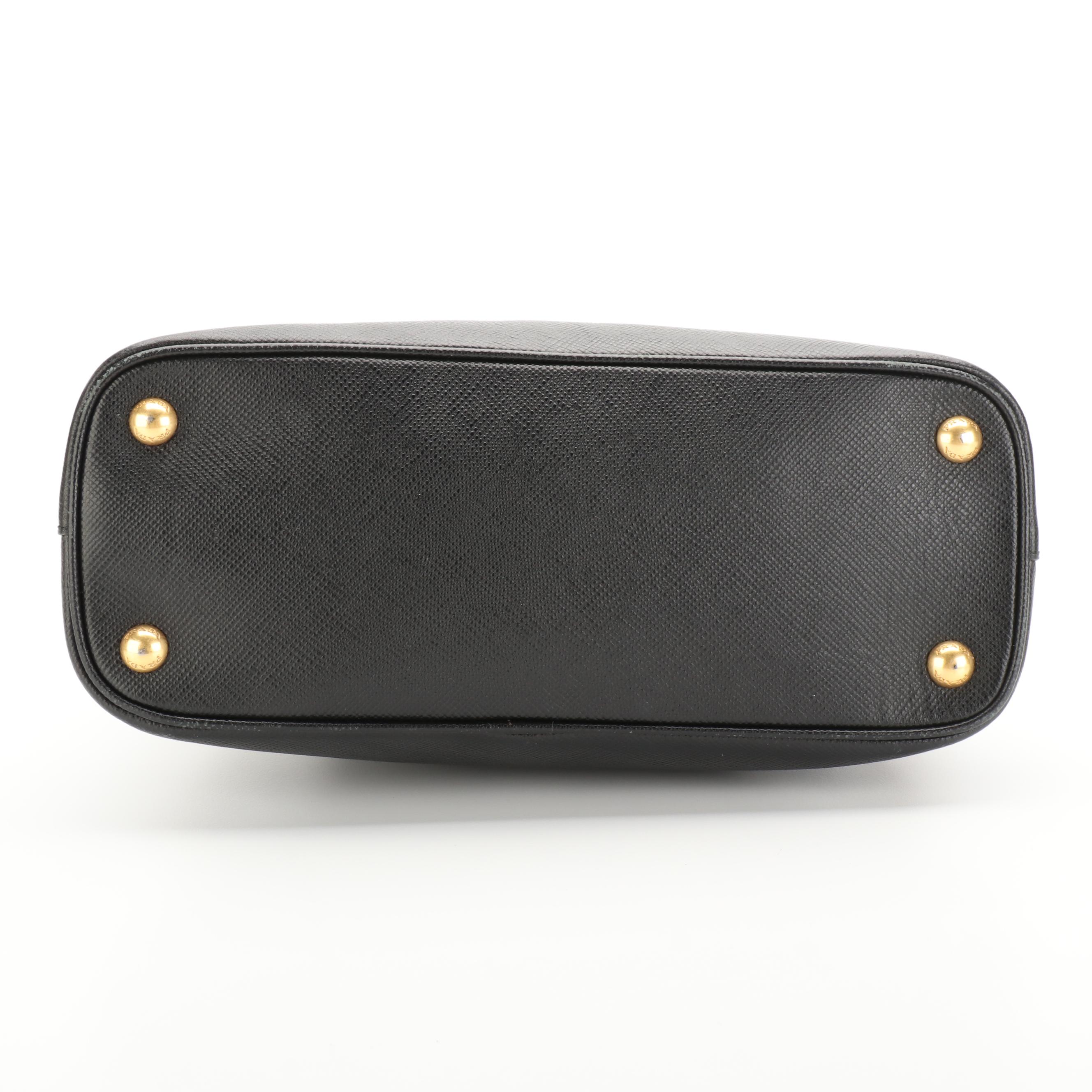 Prada Two-Way Dome Bag in Black Saffiano Leather