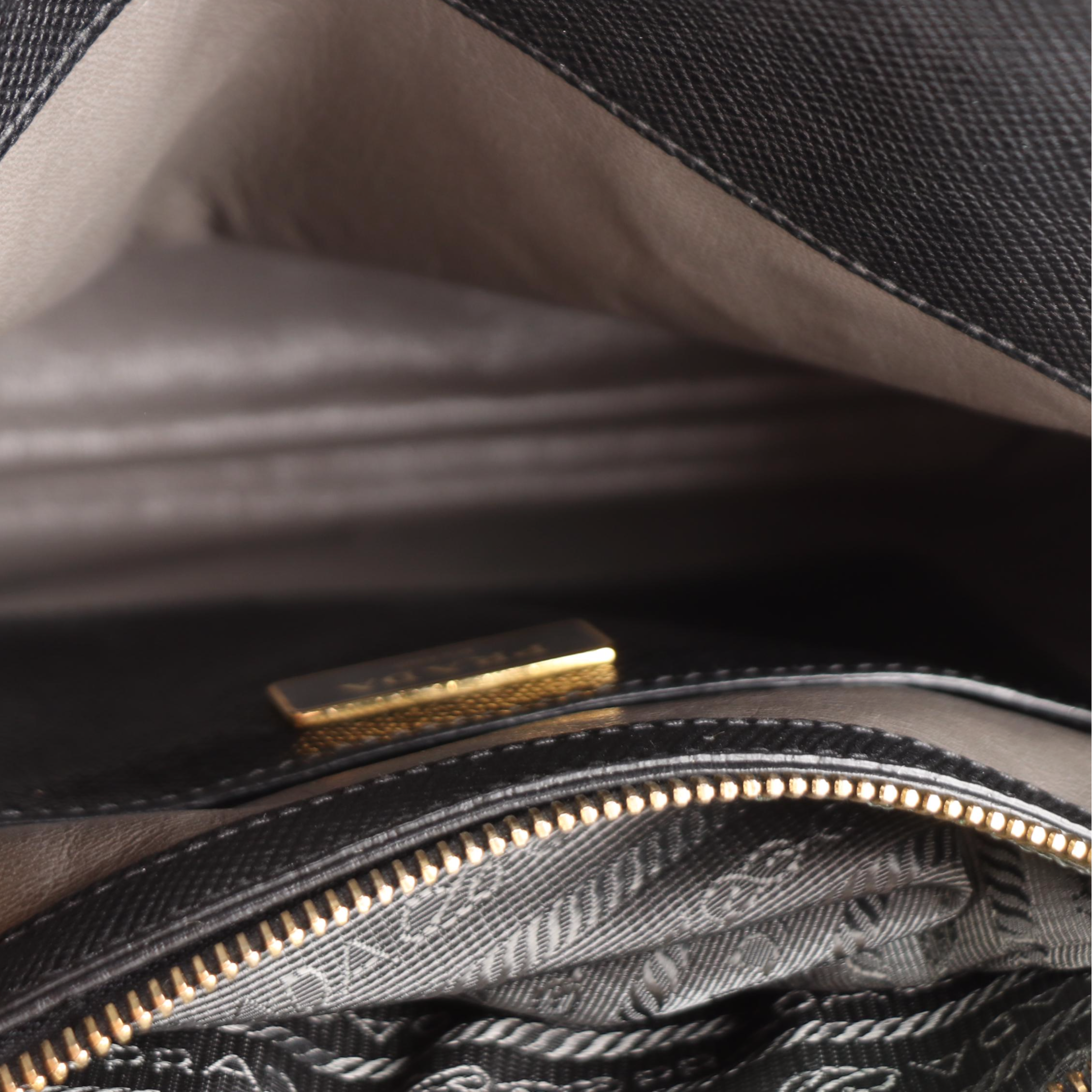 Prada Two-Way Dome Bag in Black Saffiano Leather