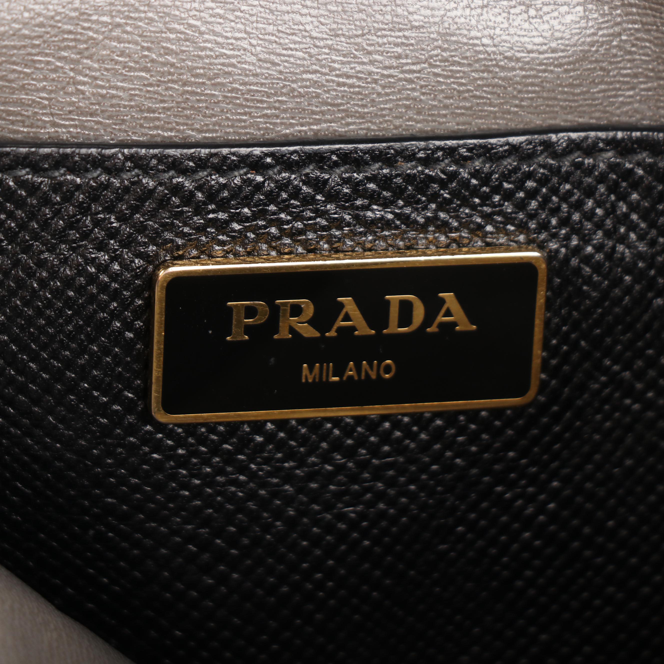 Prada Two-Way Dome Bag in Black Saffiano Leather