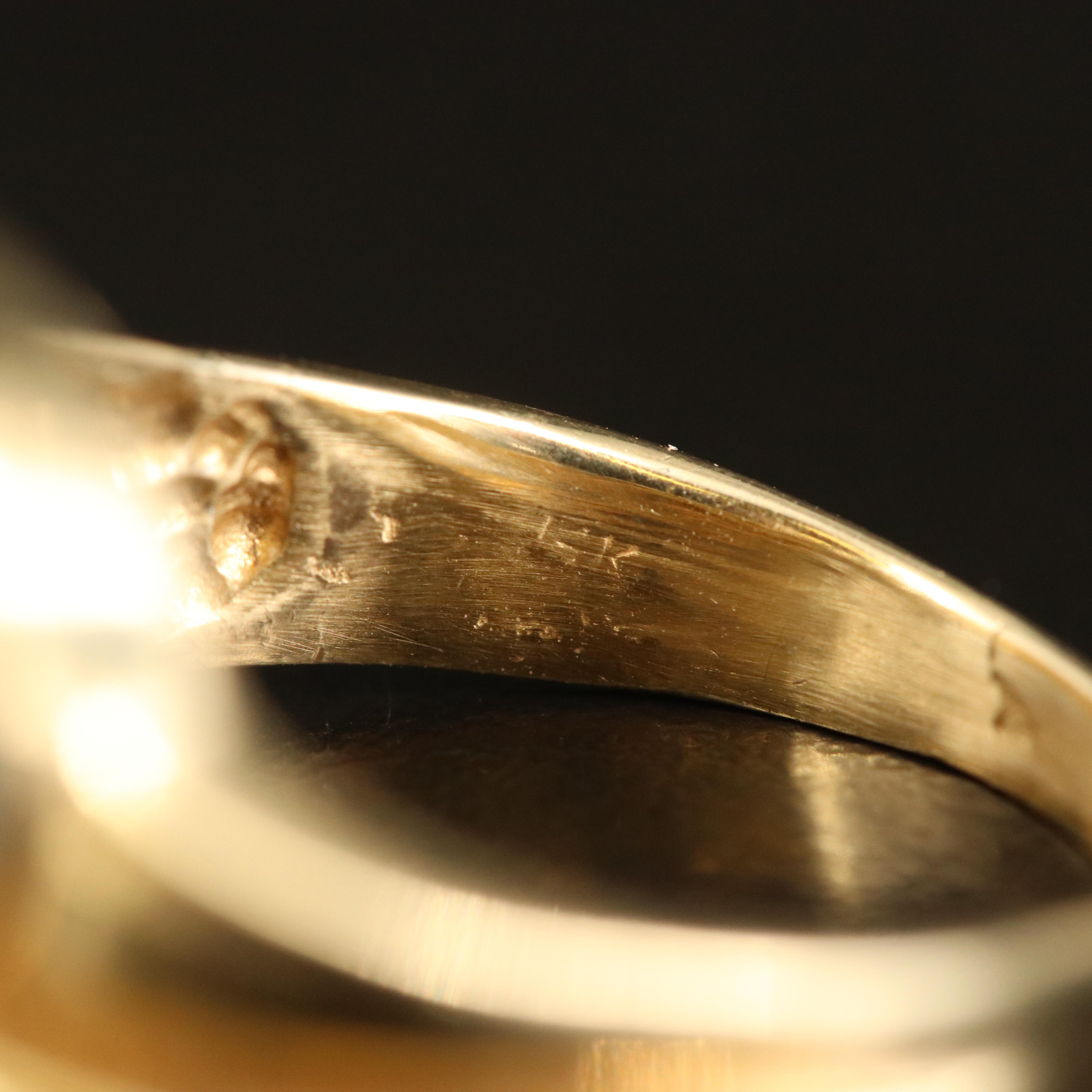 14K Pearl and Diamond Ring