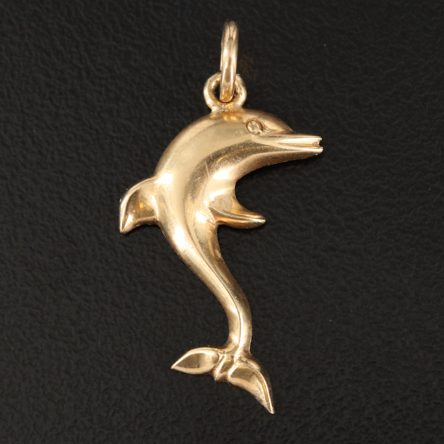 14K Dolphin Pendant