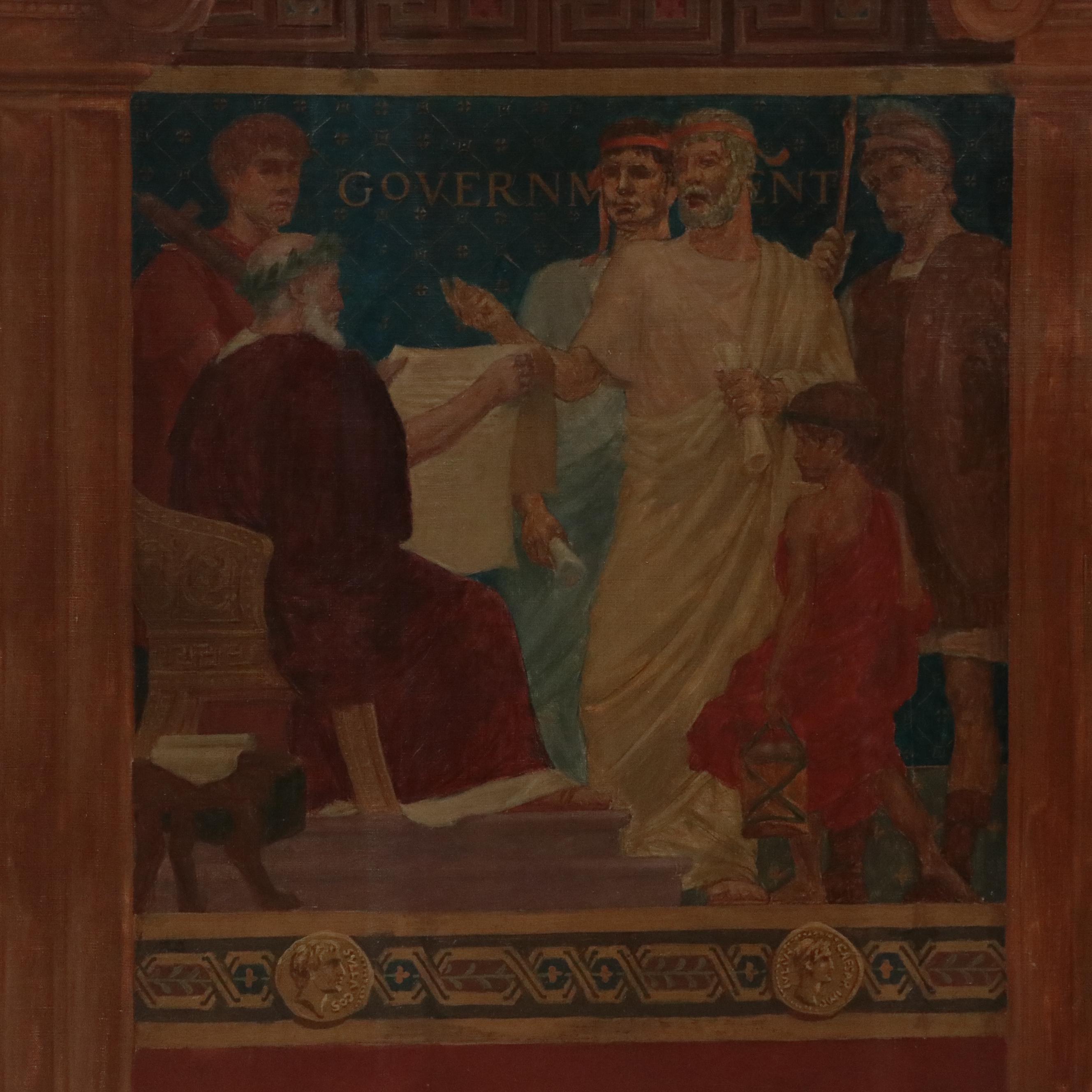 Andrew Thomas Schwartz Roman Allegorical Mural Polyptych, 1901