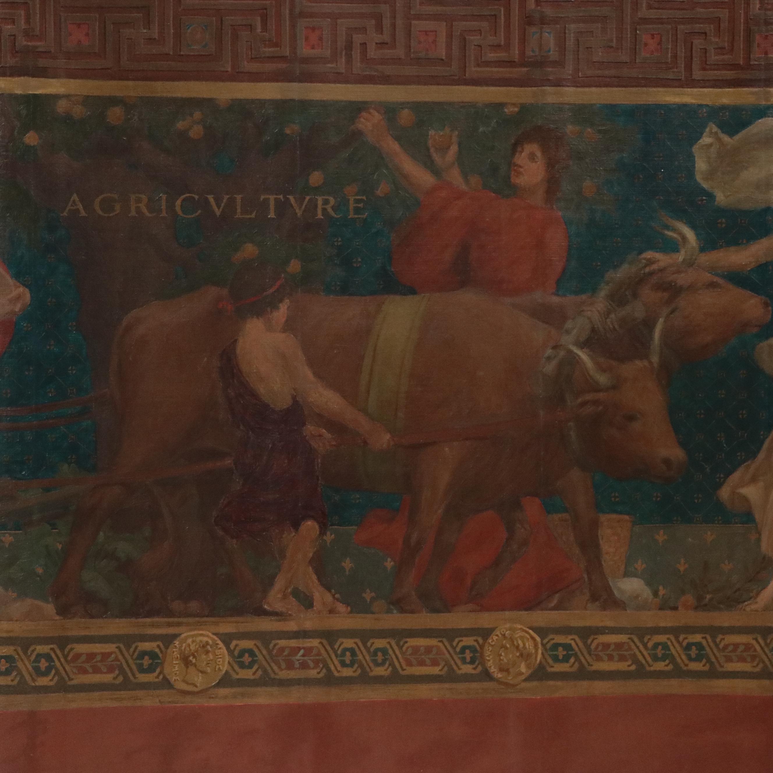 Andrew Thomas Schwartz Roman Allegorical Mural Polyptych, 1901