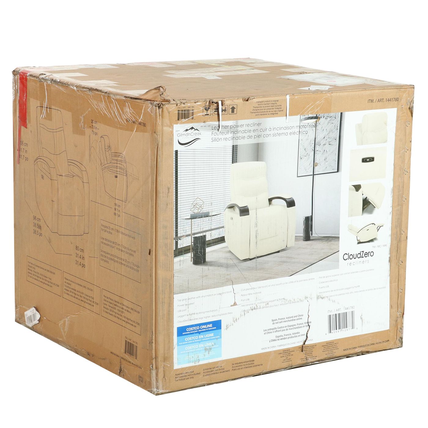 Gilman Creek Furniture "Canmore" Leather Power Recliner with Power Headrest