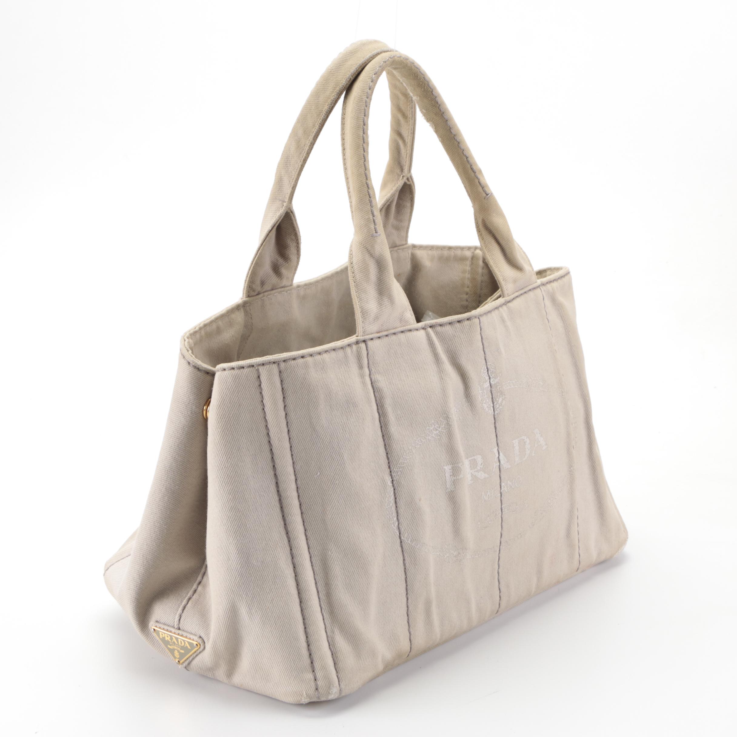 Prada Canapa Canvas Tote Bag