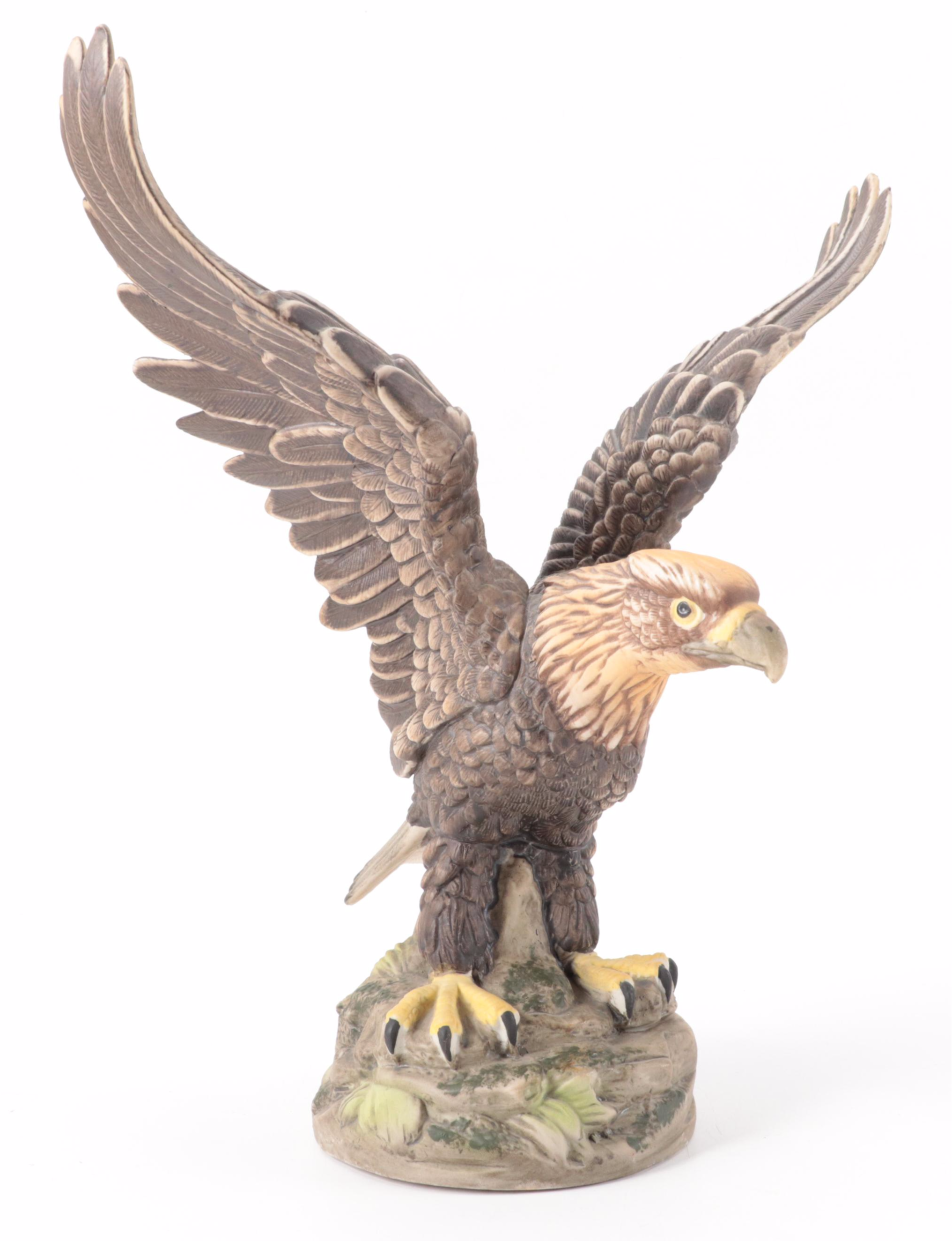 Alfretto Porcelain Eagle Figurine with Other Owl Figurines