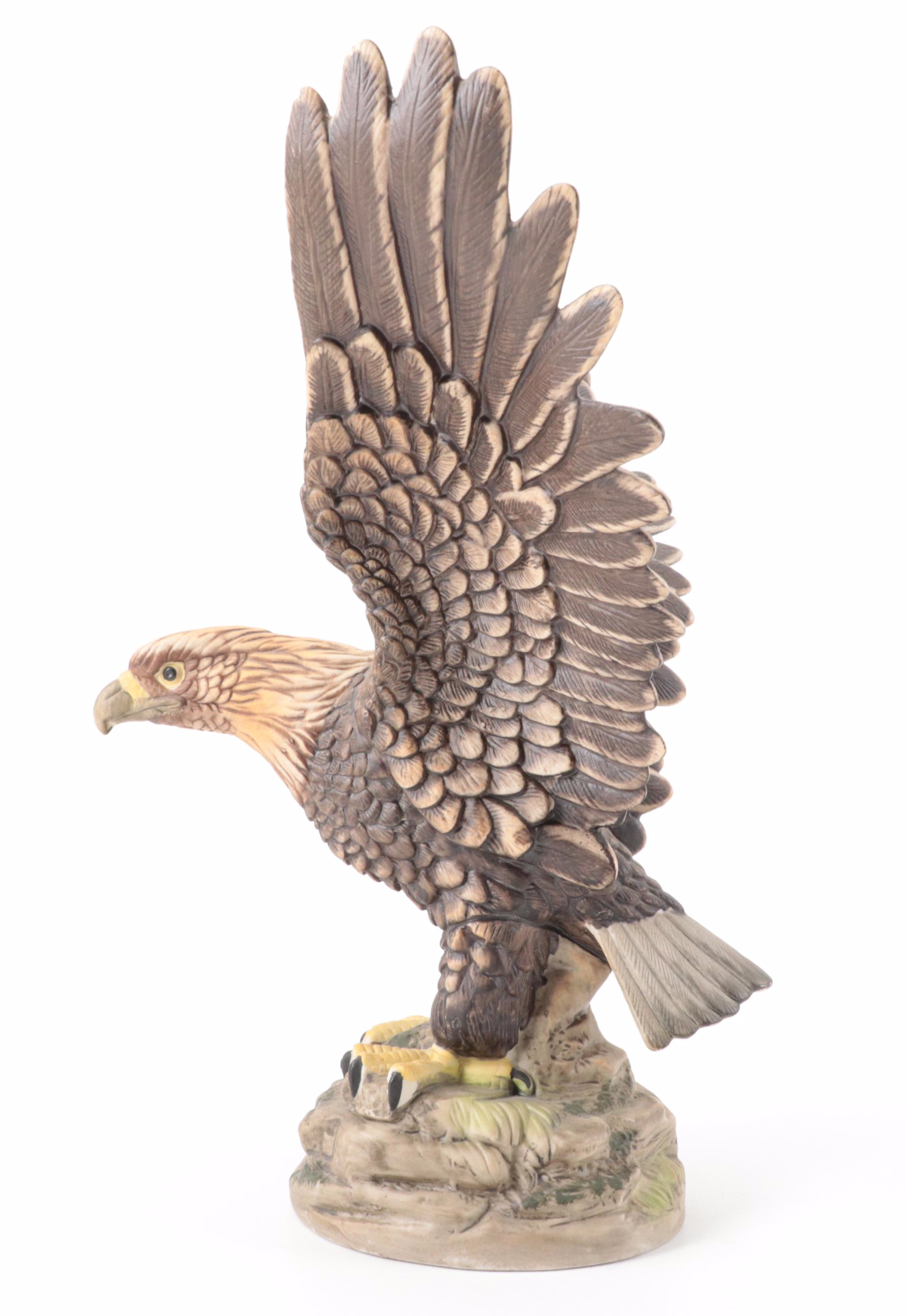 Alfretto Porcelain Eagle Figurine with Other Owl Figurines