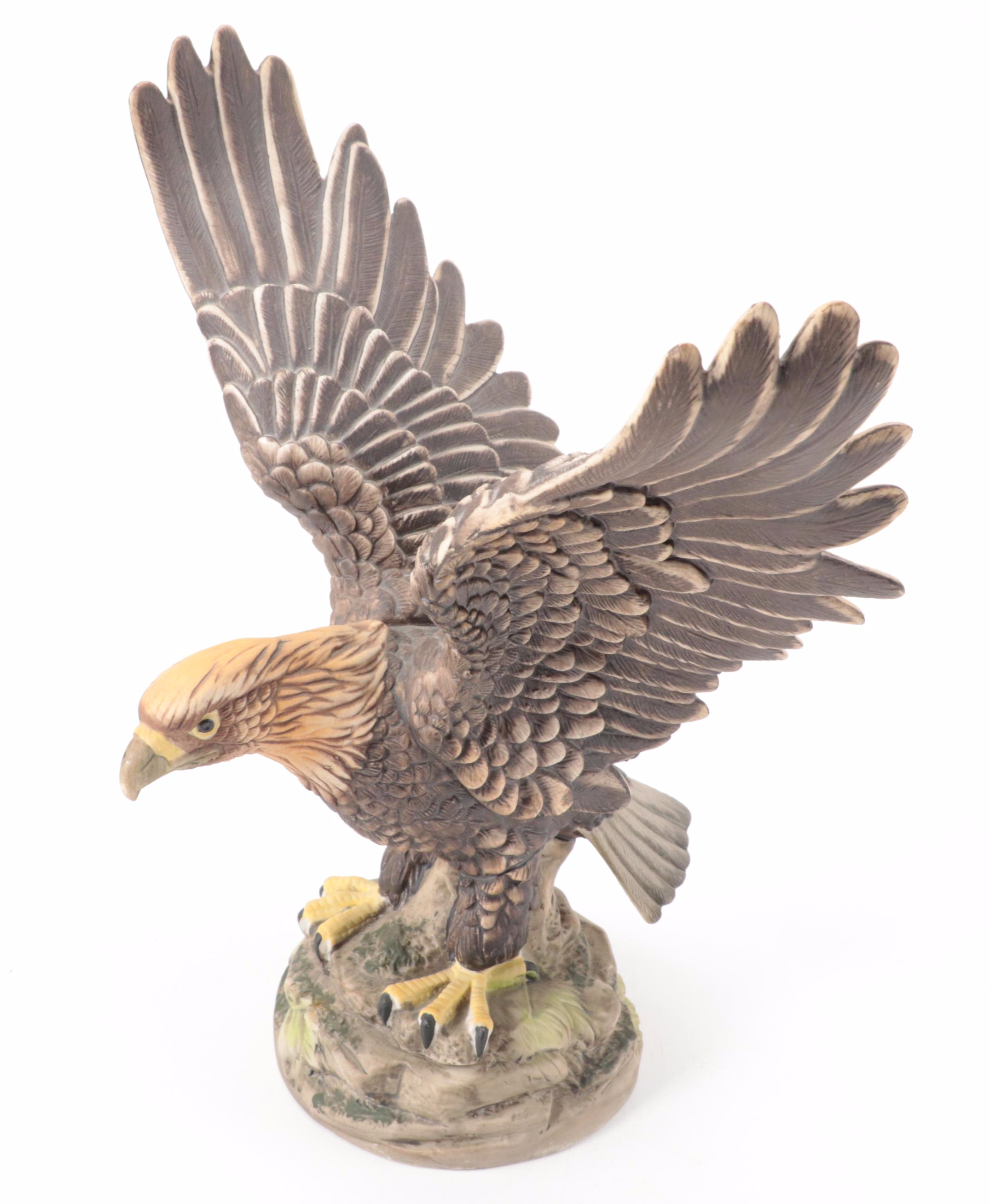 Alfretto Porcelain Eagle Figurine with Other Owl Figurines