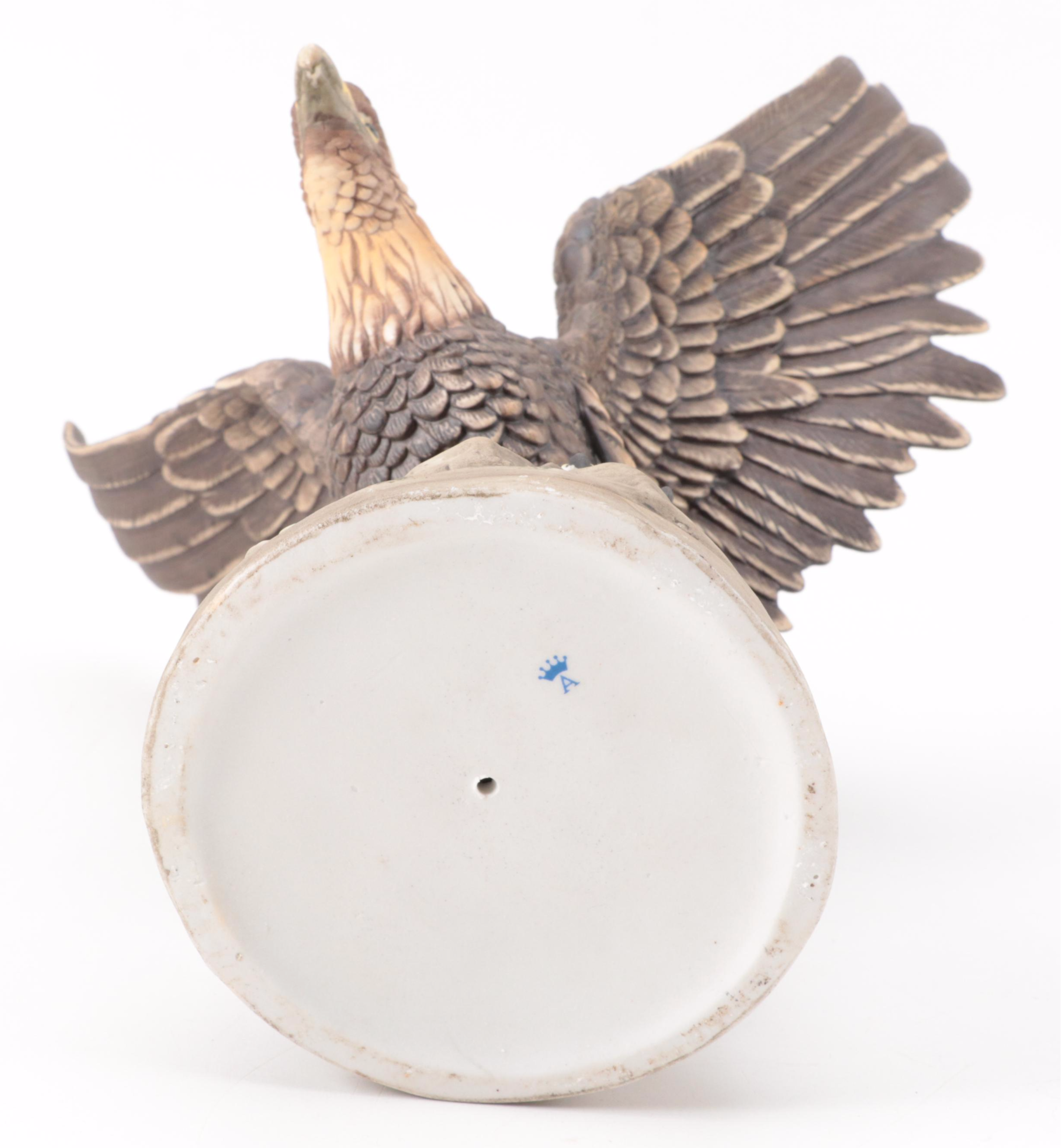 Alfretto Porcelain Eagle Figurine with Other Owl Figurines