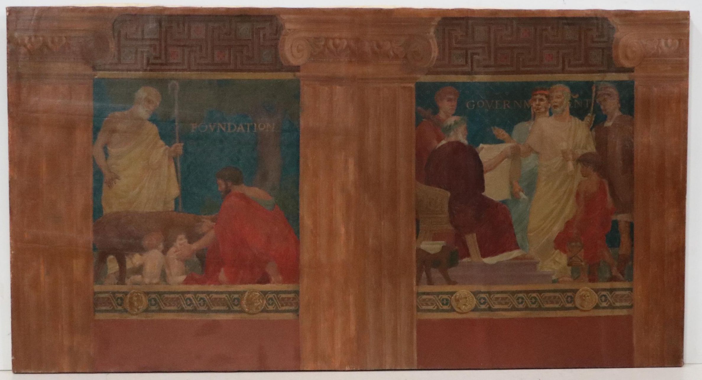 Andrew Thomas Schwartz Roman Allegorical Mural Polyptych, 1901