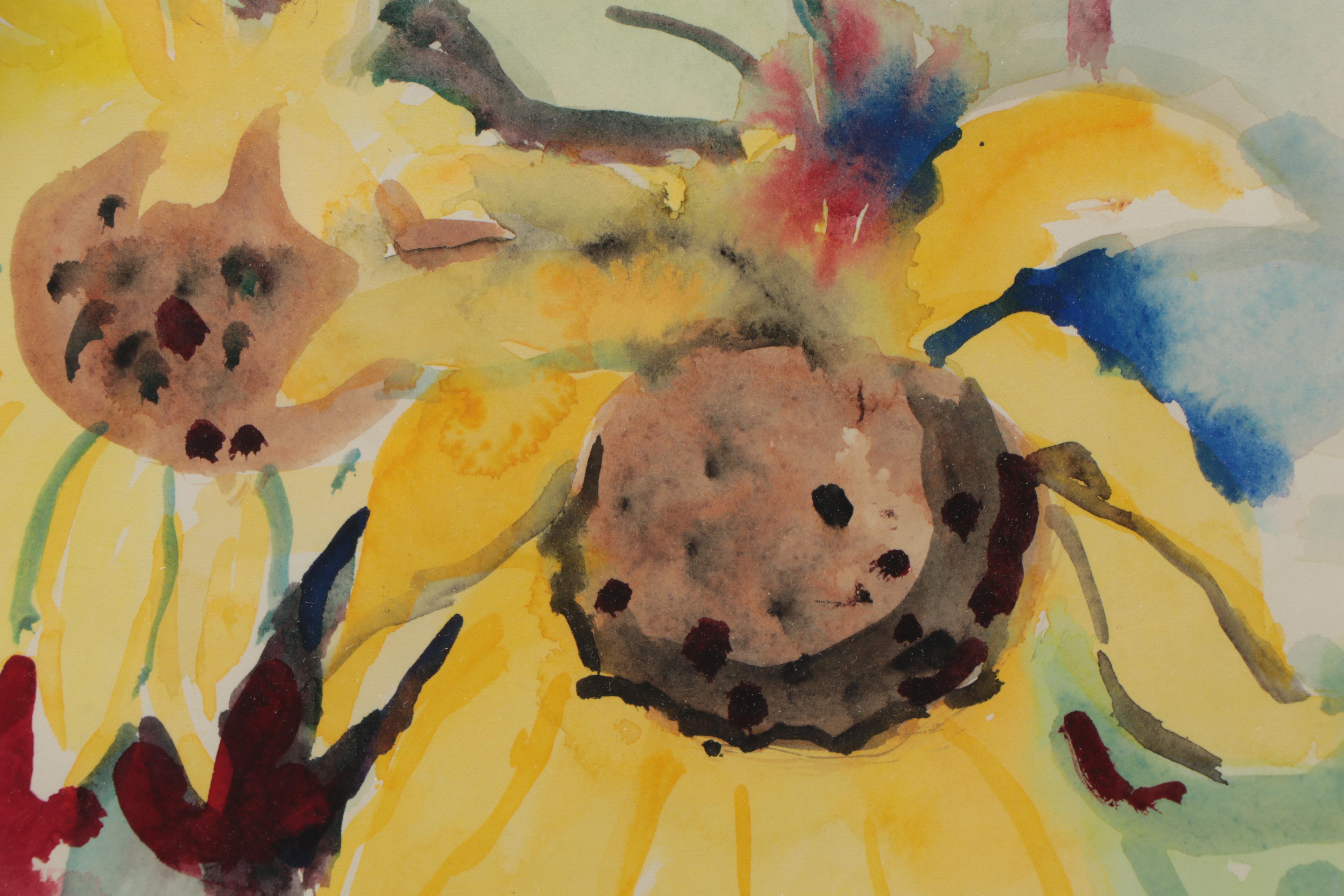 Marion Maas Floral Watercolor Painting, 20th Century