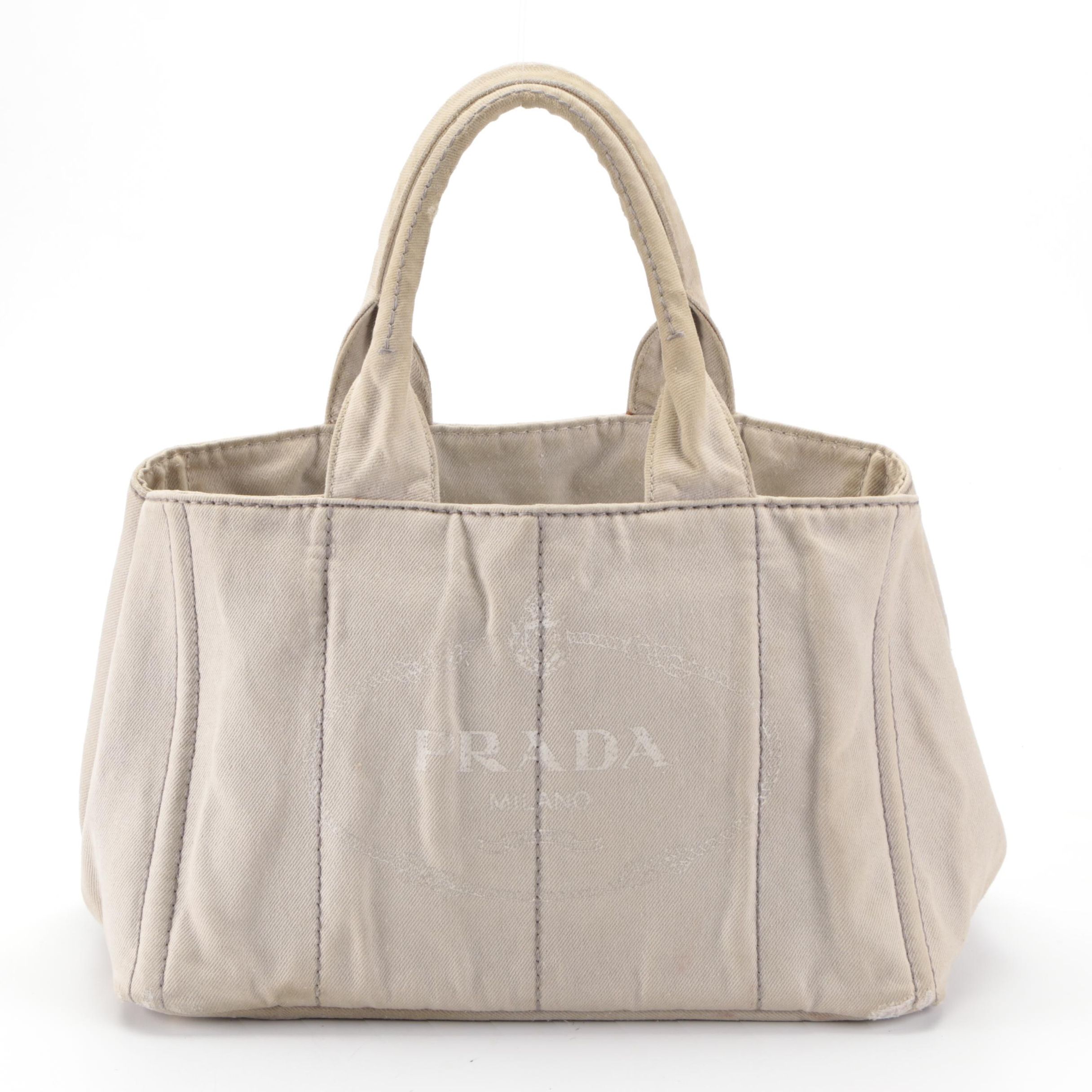 Prada Canapa Canvas Tote Bag