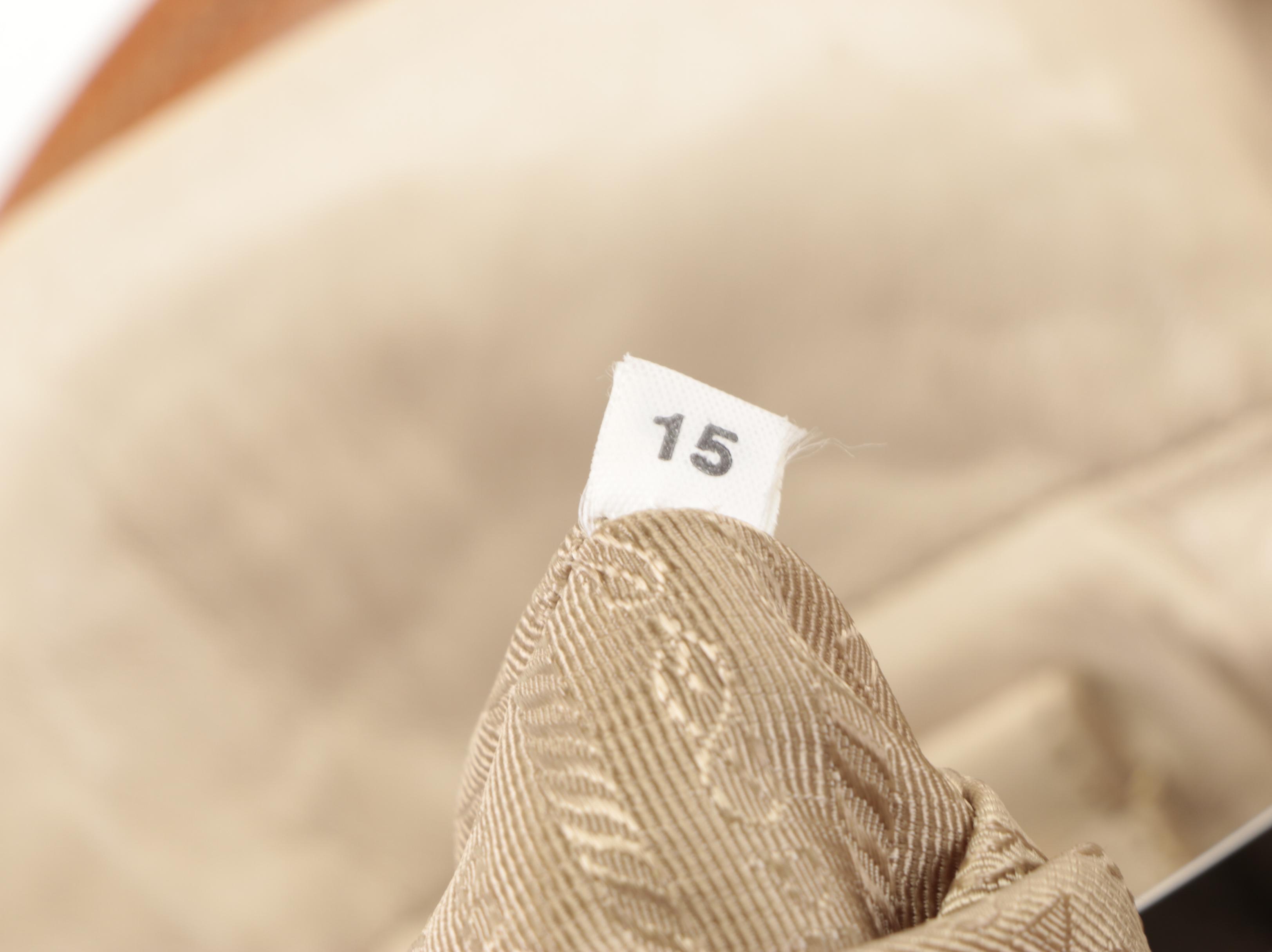 Prada Fold-Over Shoulder Tote in Off-White/Brown Lambskin Leather