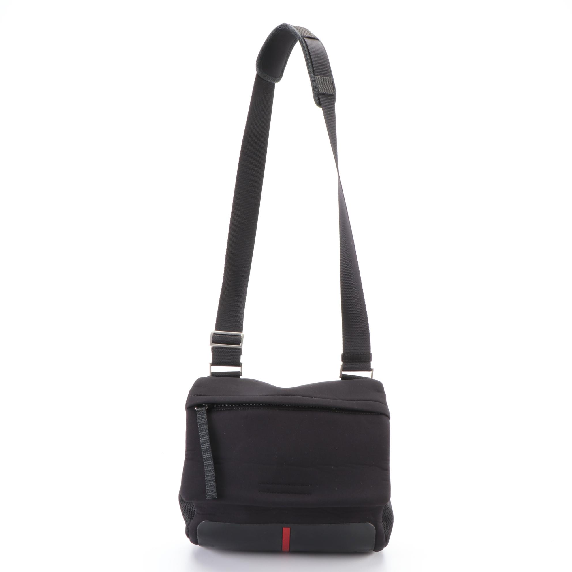 Prada Sport Line Shoulder Bag in Black Neoprene and Mesh