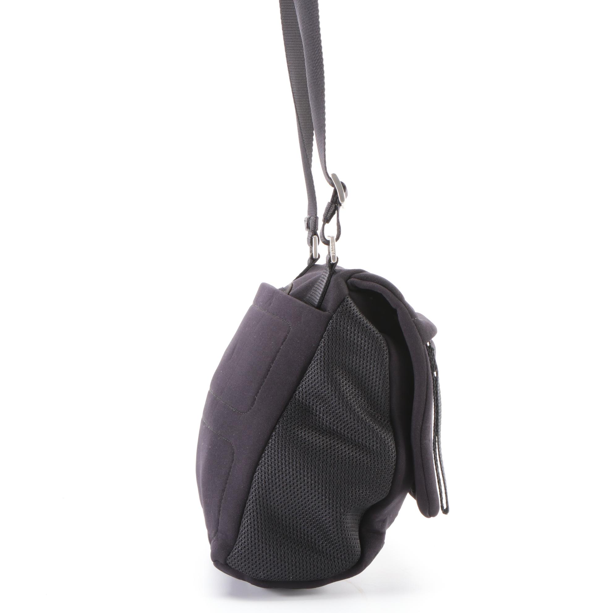 Prada Sport Line Shoulder Bag in Black Neoprene and Mesh